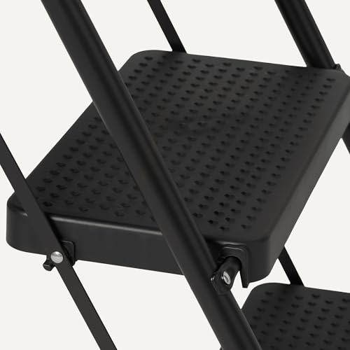 Amazon Basics Scala Pieghevole 3 Gradini Acciaio Nera 150kg