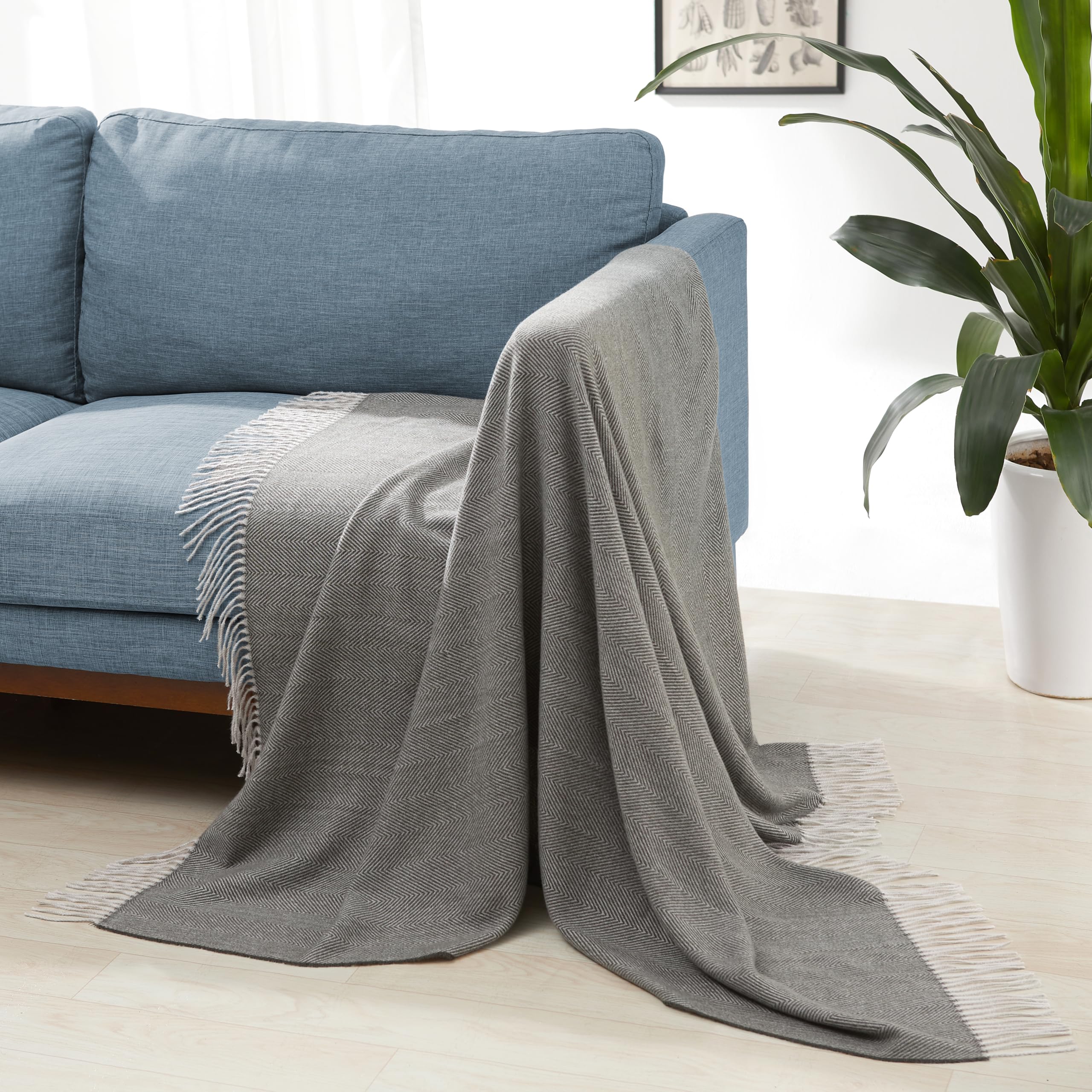 Amazon Basics coperta 127x152 grigio spina di pesce poliestere