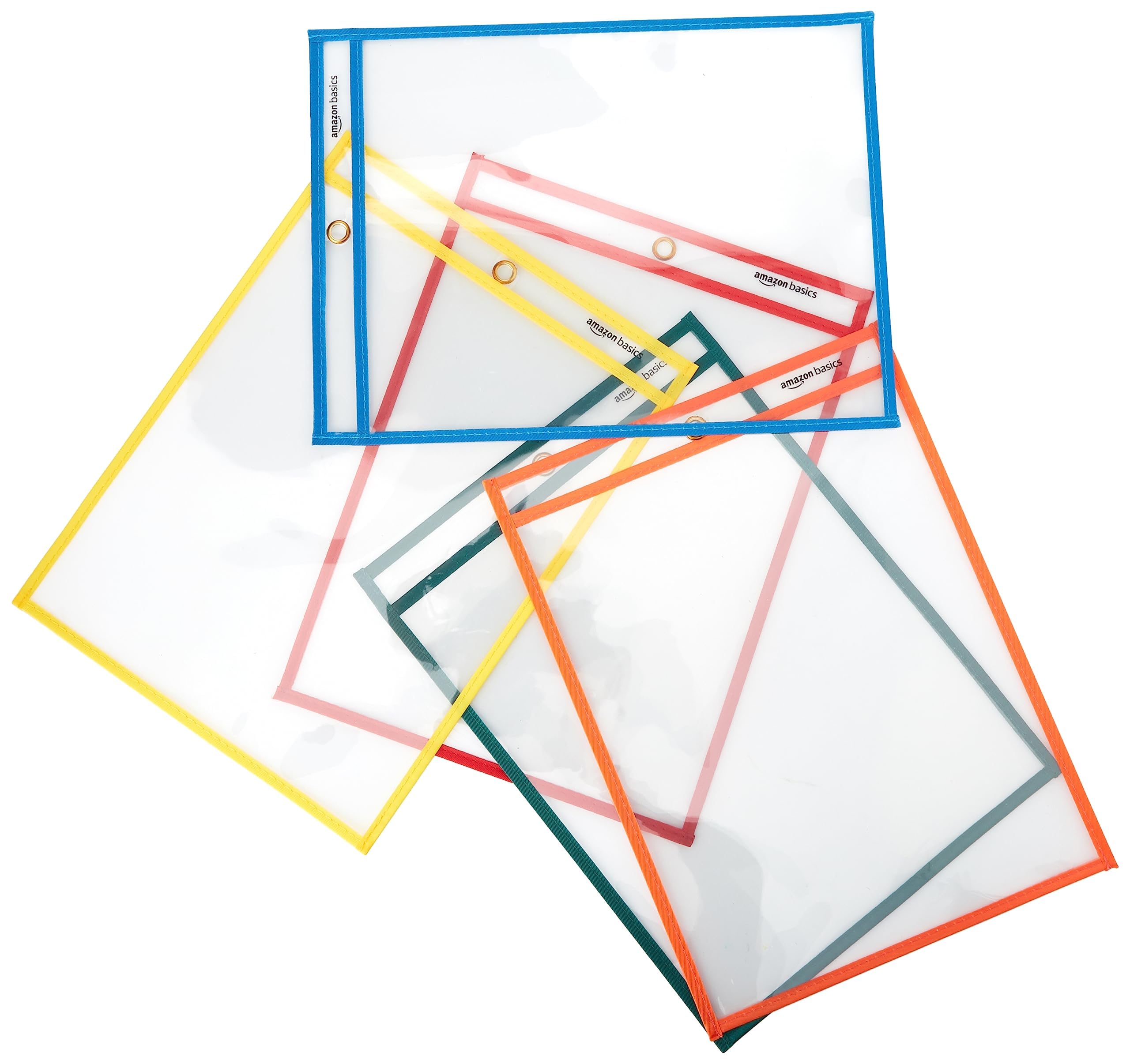 Amazon Basics Buste Trasparenti A4 Cancellabili 25pz Colori