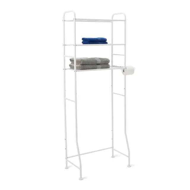 Amazon Basics organizer bagno 3 ripiani sopra WC bianco