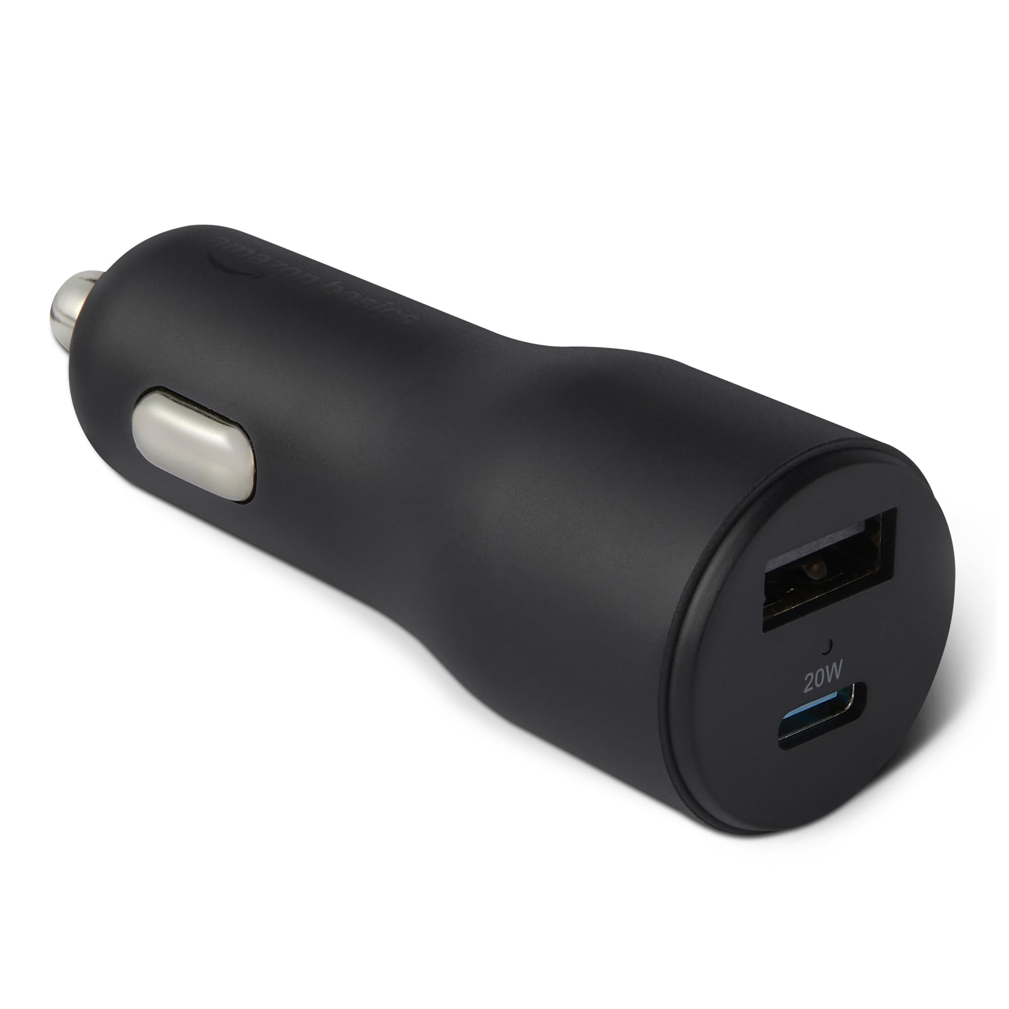 Amazon Basics caricabatterie auto 60W con cavo spiralato 3 porte