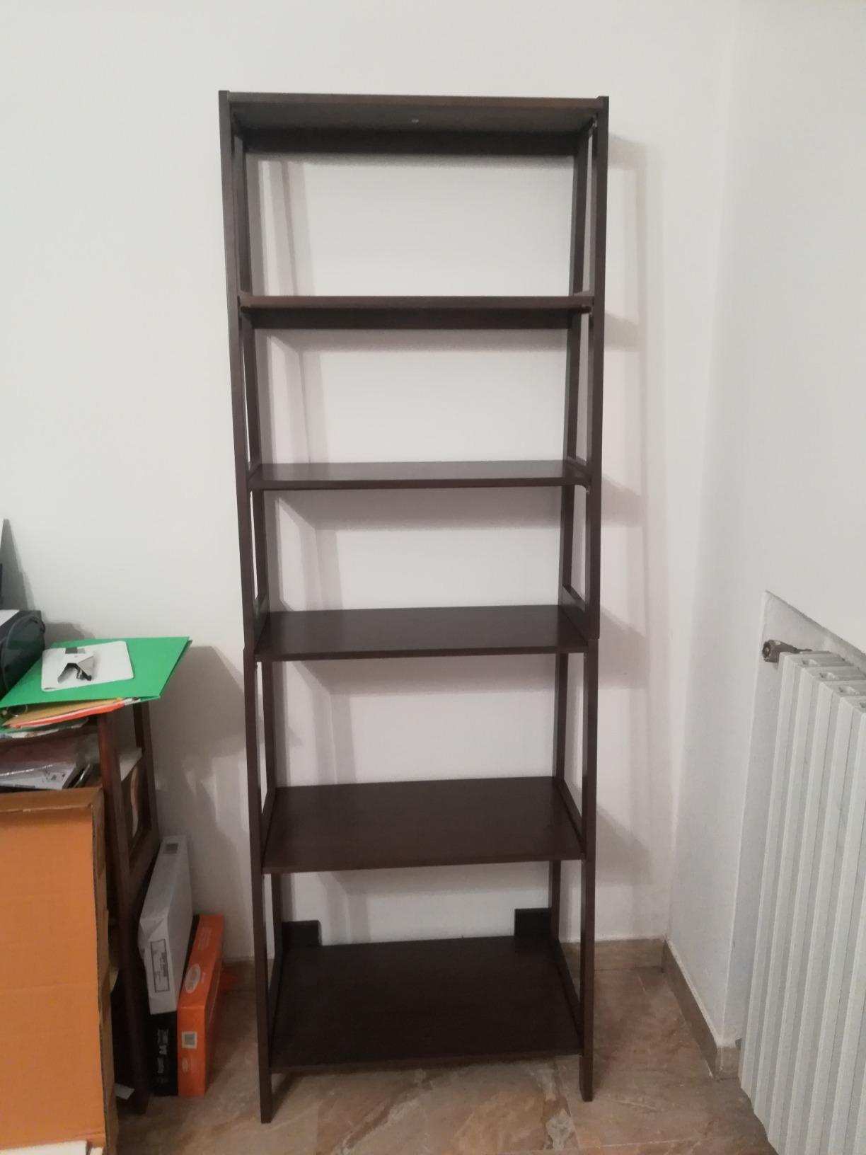 Amazon Basics Libreria 5 Ripiani Legno Massello Bianco 189 cm