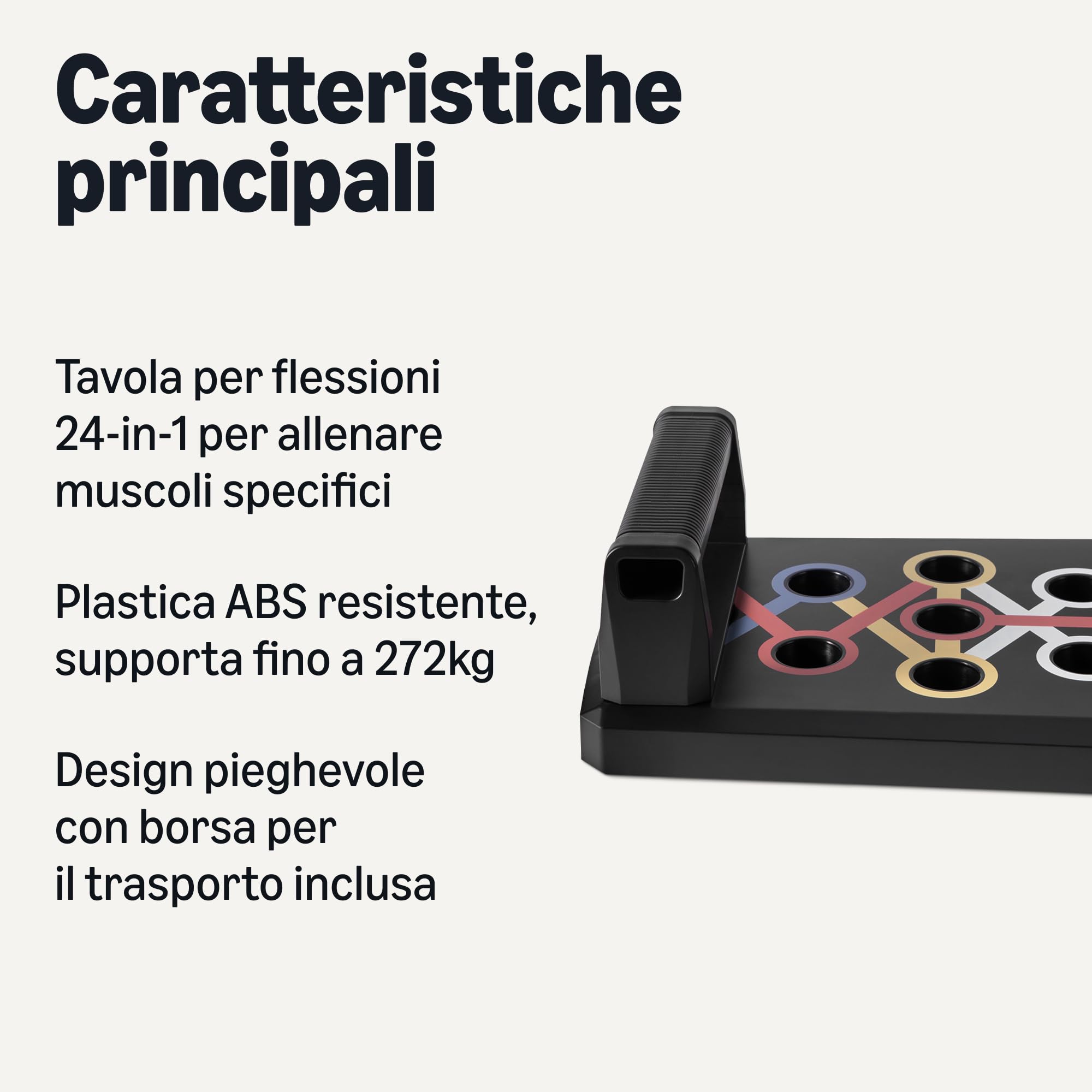 Amazon Basics tavola flessioni 24 in 1 con maniglie pieghevole