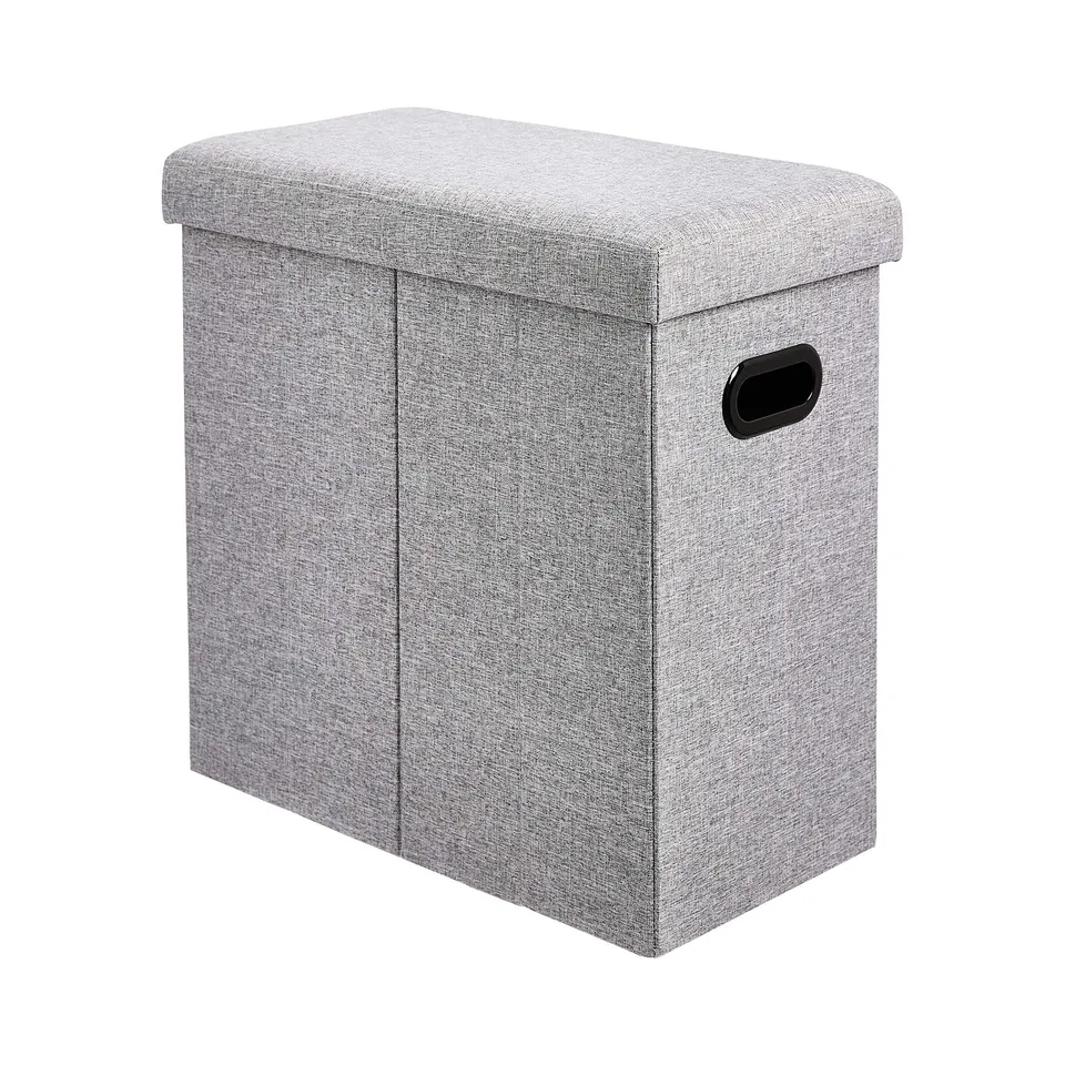 AmazonBasics Cesto Pieghevole con Coperchio Grigio Mélange 1pz