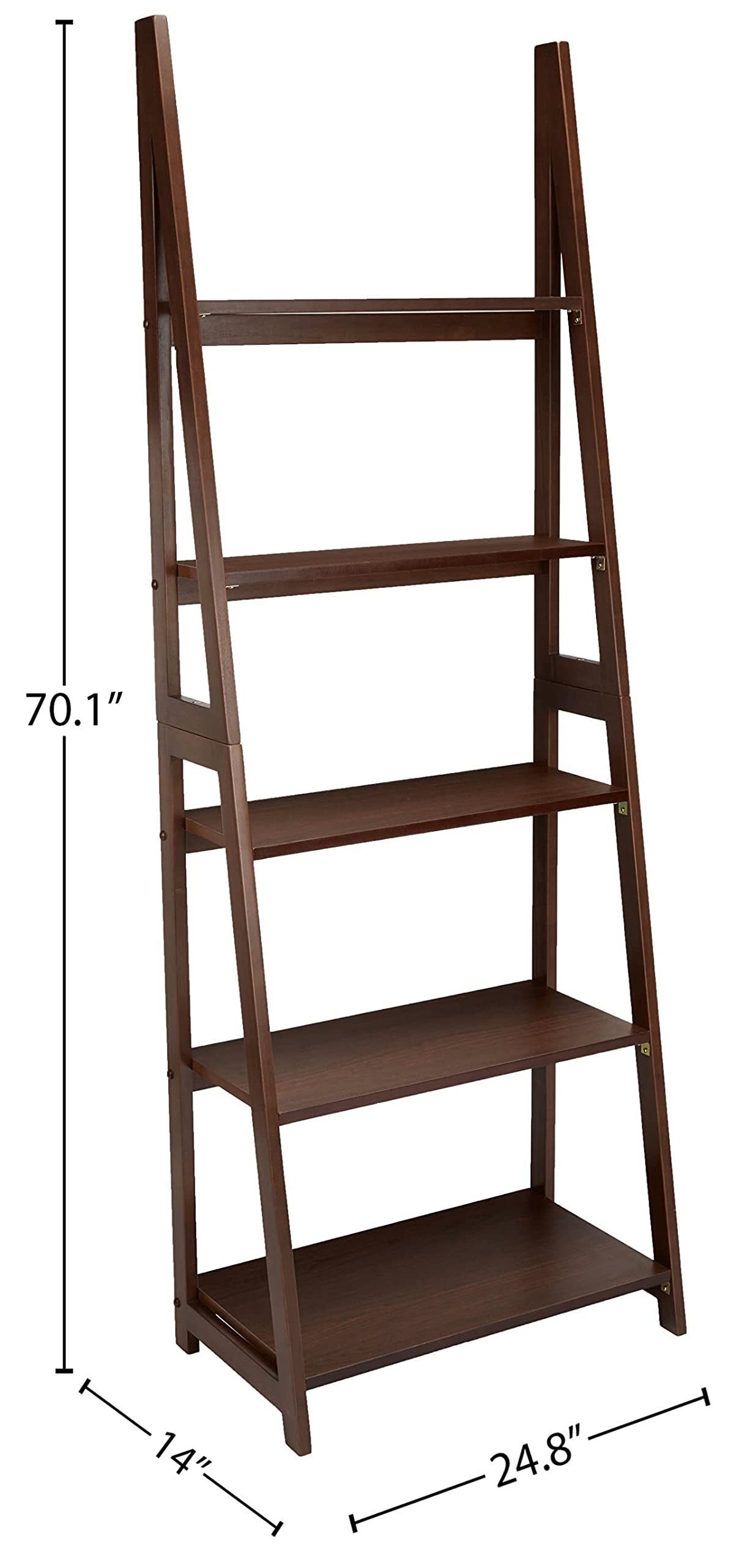 AmazonBasics Libreria Scala 5 Ripiani Legno Noce
