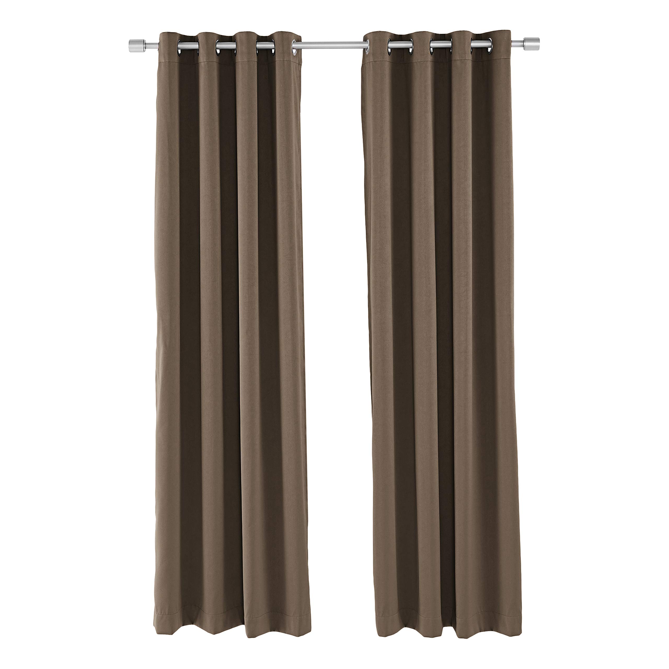 Amazon Basics coppia tende oscuranti occhielli marrone 52x95 pollici
