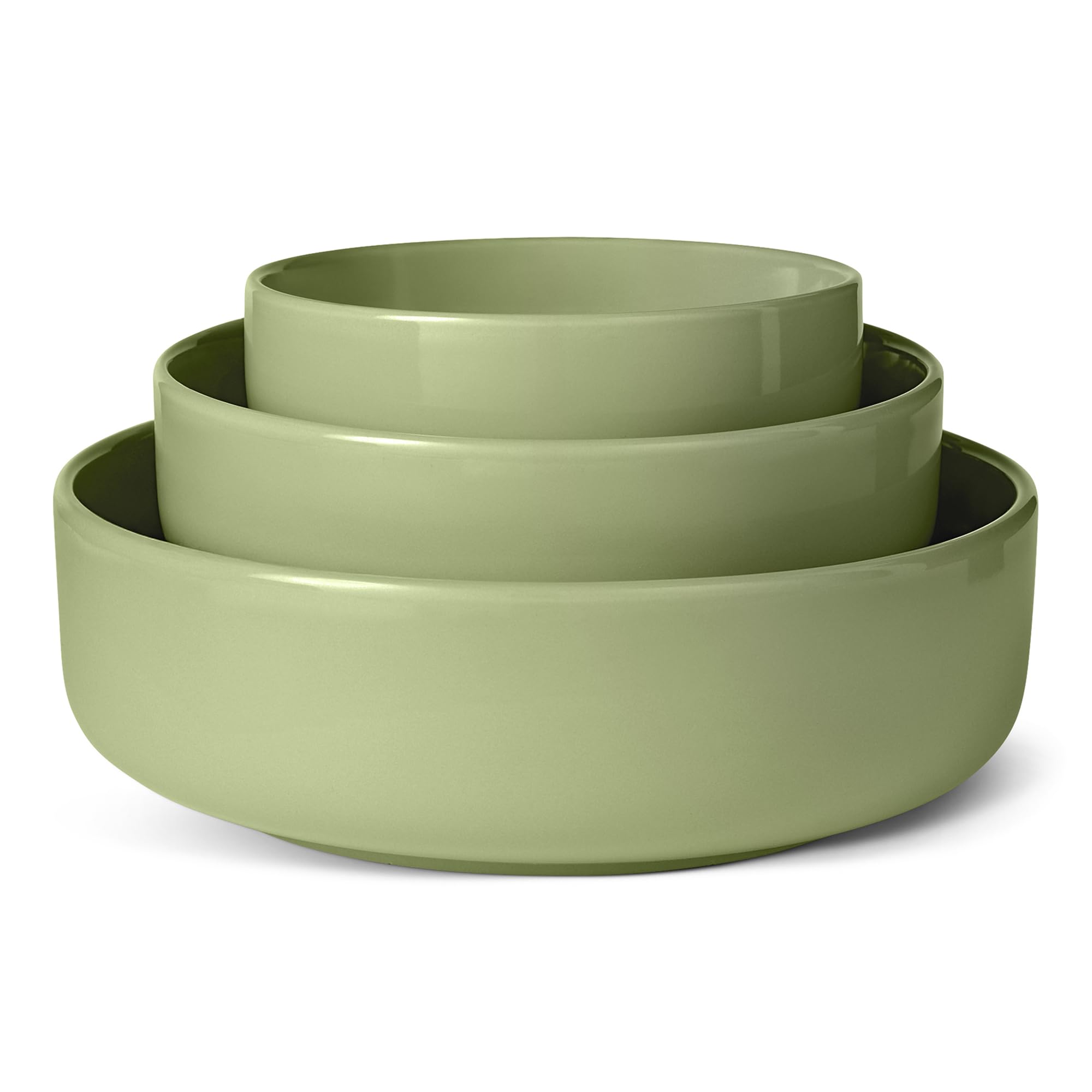 Amazon Basics Set 3 Ciotole Gres Avorio Impilabili