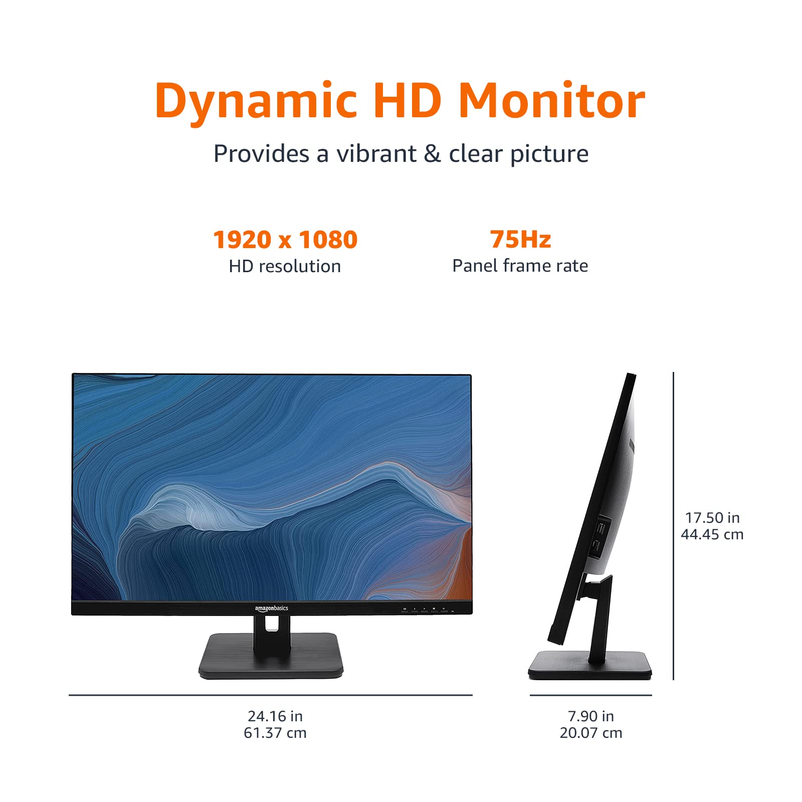 Amazon Basics Monitor IPS 27 Pollici FHD 75Hz HDMI Nero Altoparlanti