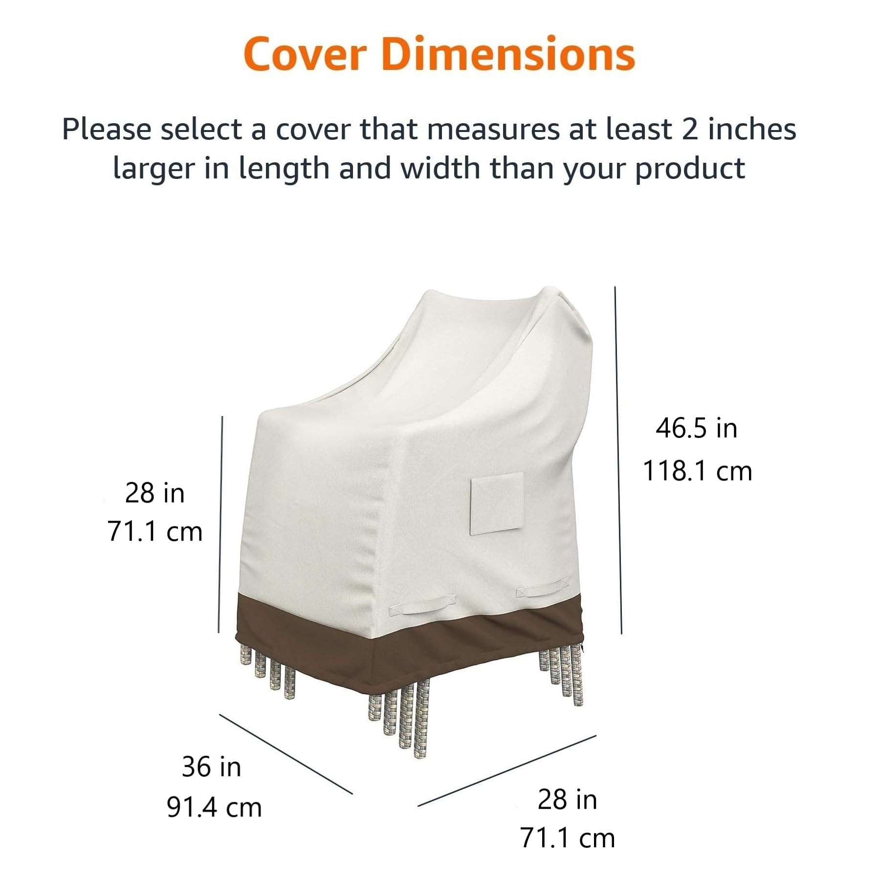 Amazon Basics Single copertura sedie giardino beige 91x63
