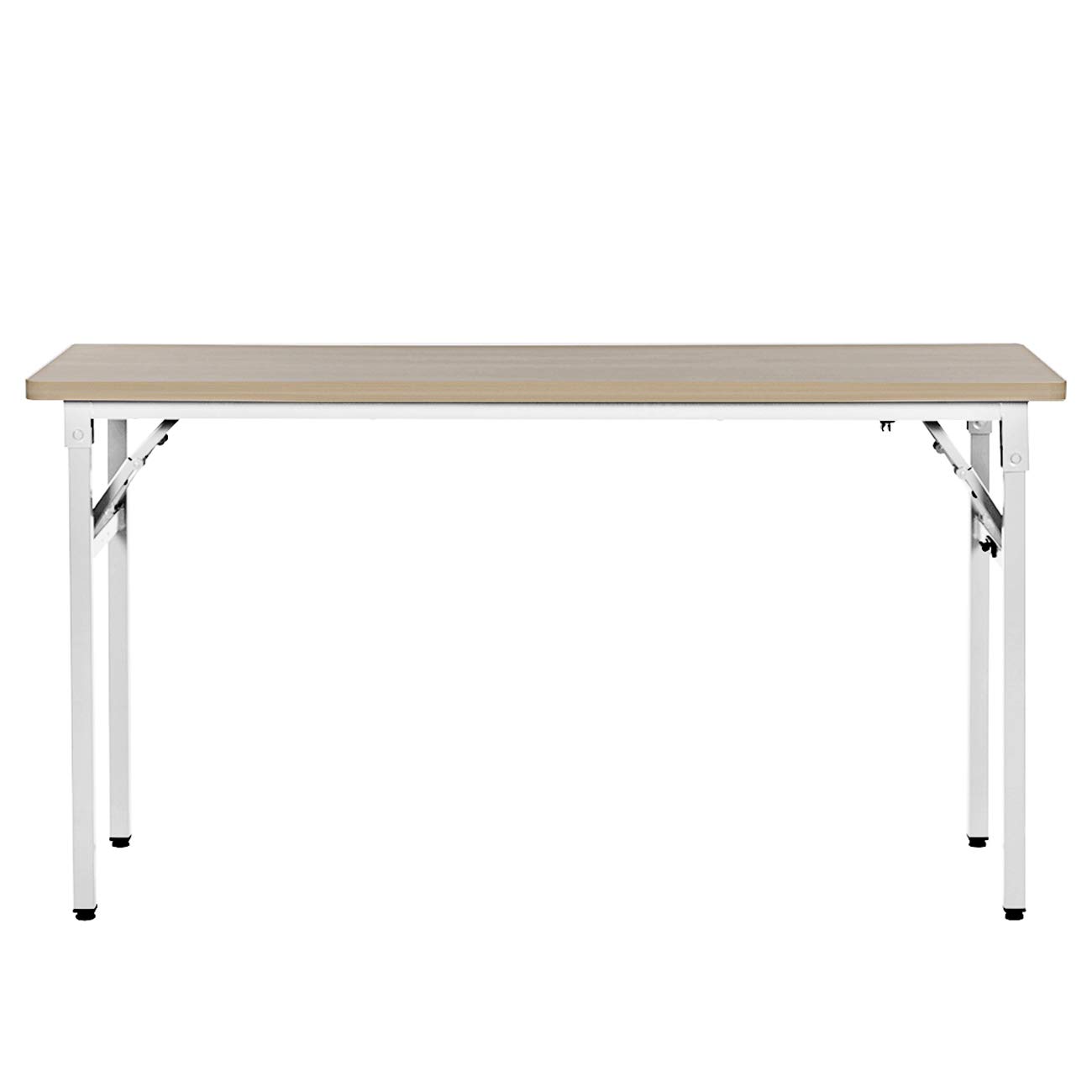 Amazon Basics Tavolo Pieghevole 140 cm Rovere Gambe Bianche