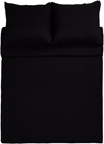 Amazon Basics Set Copripiumino Matrimoniale Microfibra Nero