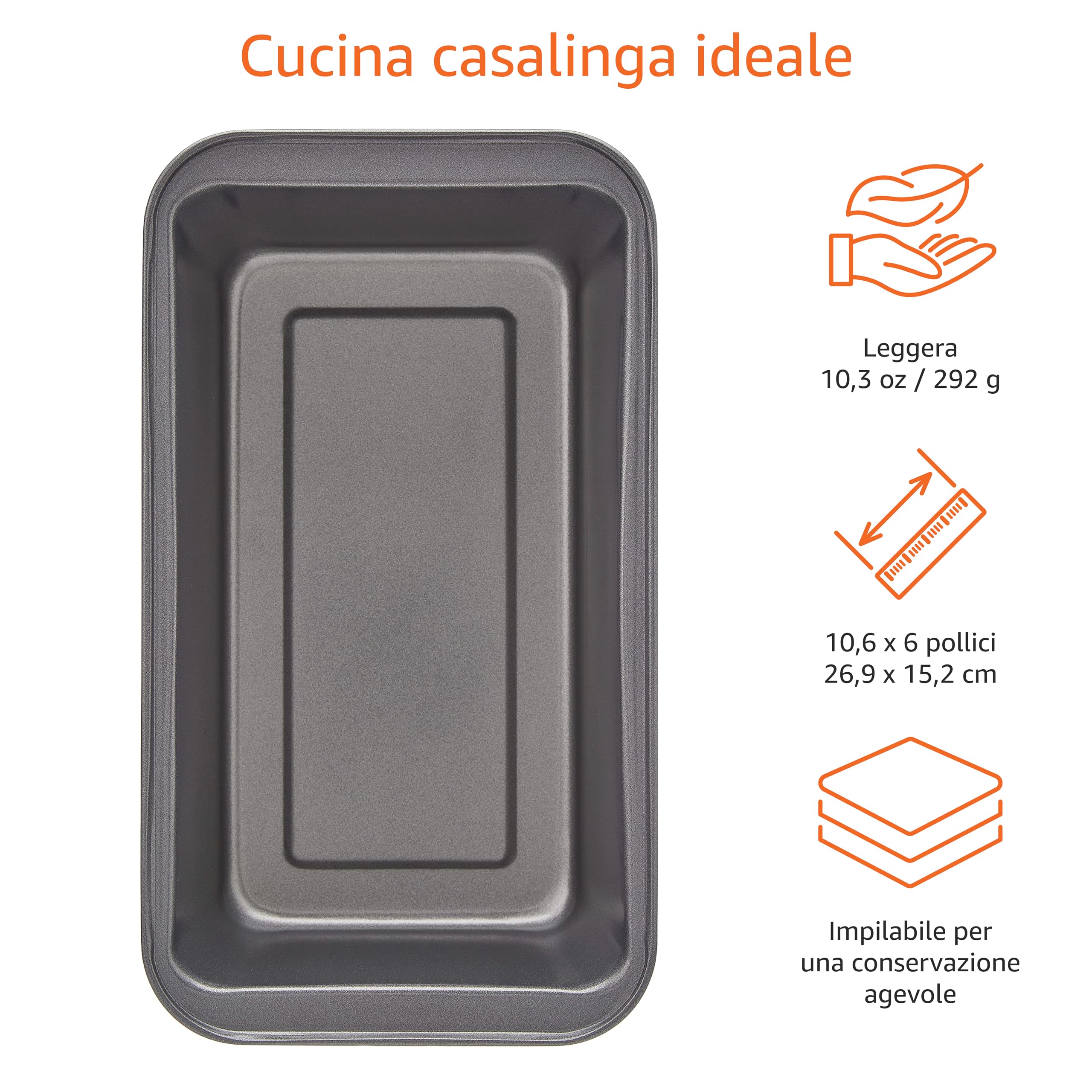 AmazonBasics teglia pane antiaderente 2 pezzi 27 cm