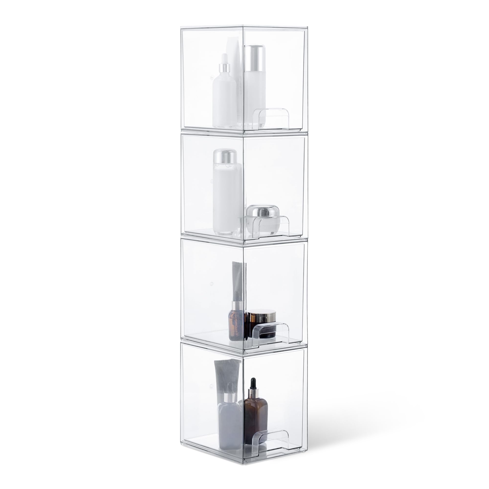 Amazon Basics organizer trucco trasparente 4 pezzi 11,3 cm