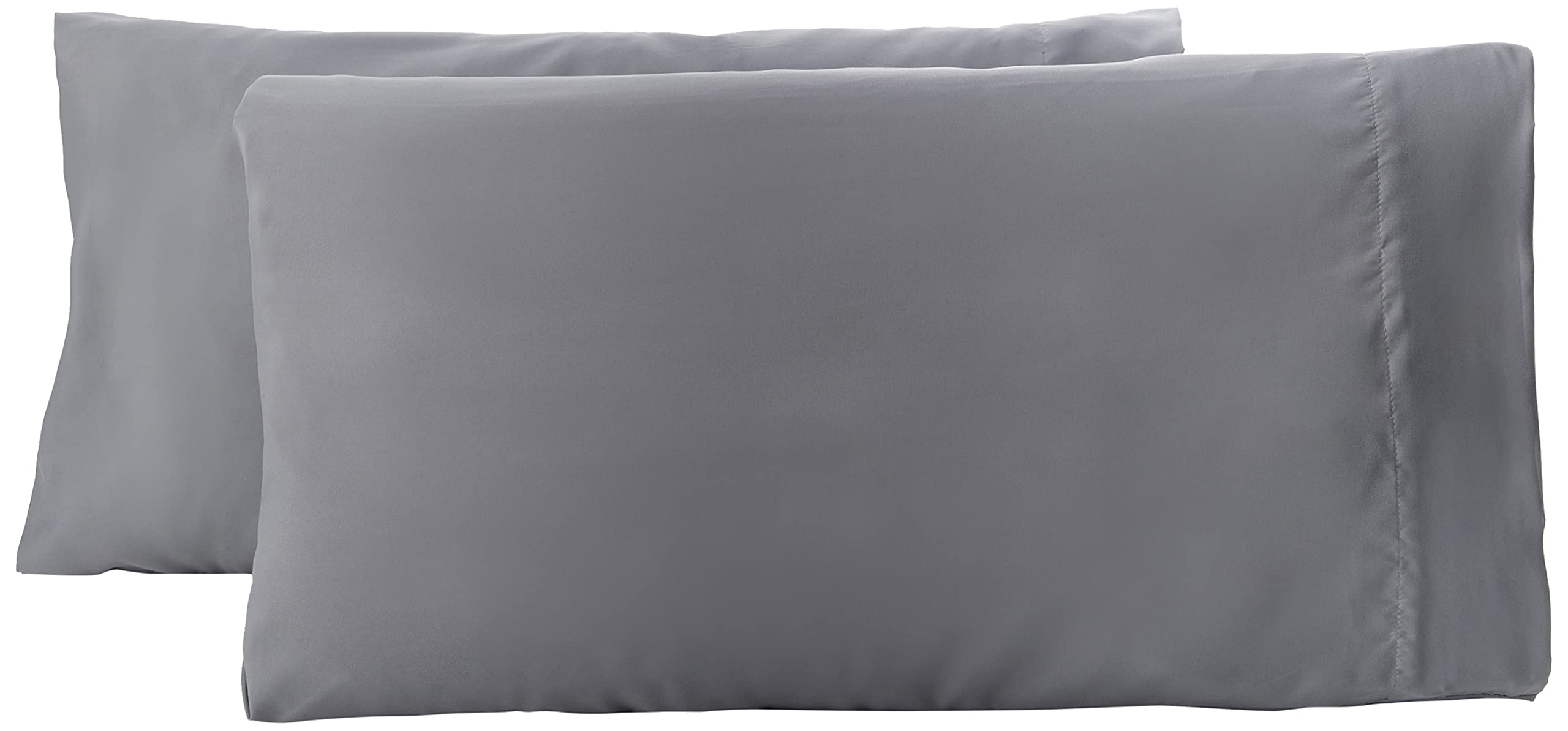Amazon Basics Federe Microfibra 50x80 cm 2 Pezzi Grigio Scuro Antipiega