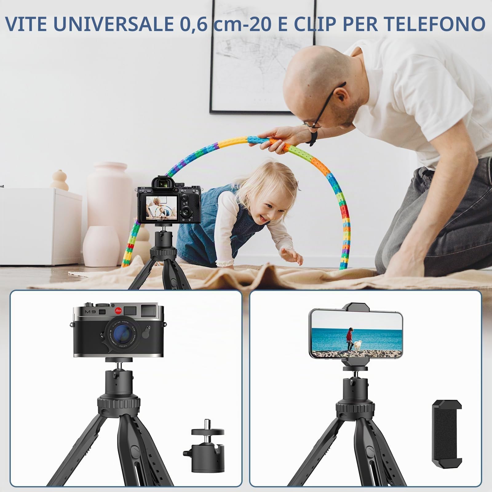 RealPlus Treppiede Smartphone Mini 360° con Custodia
