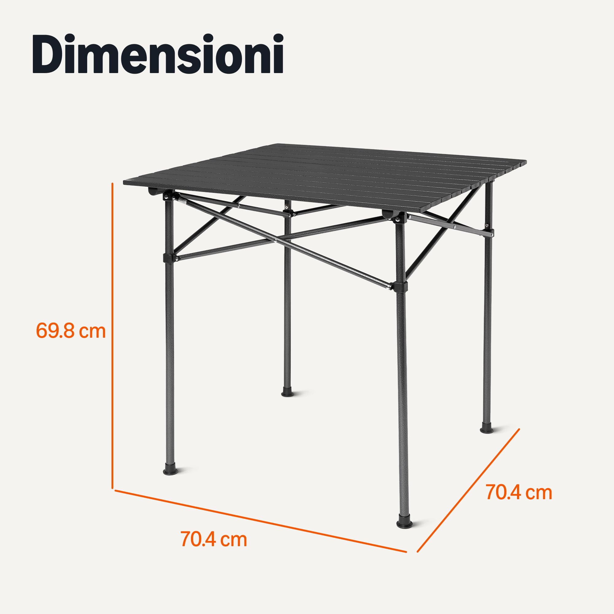 Amazon Basics Tavolo campeggio alto 70 cm nero
