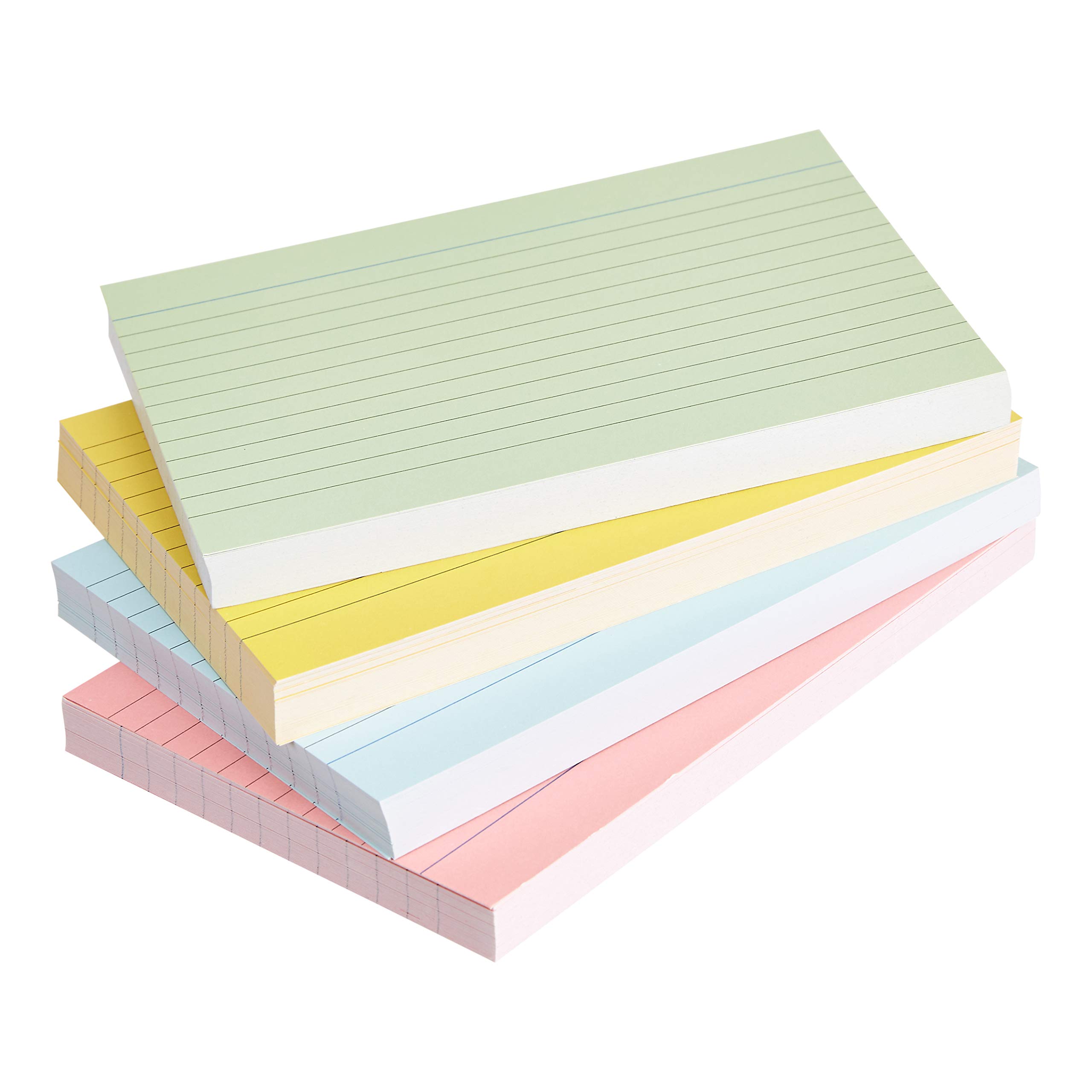 Amazon Basics Cartoncini A6 a Righe Fluo da 200 Pezzi