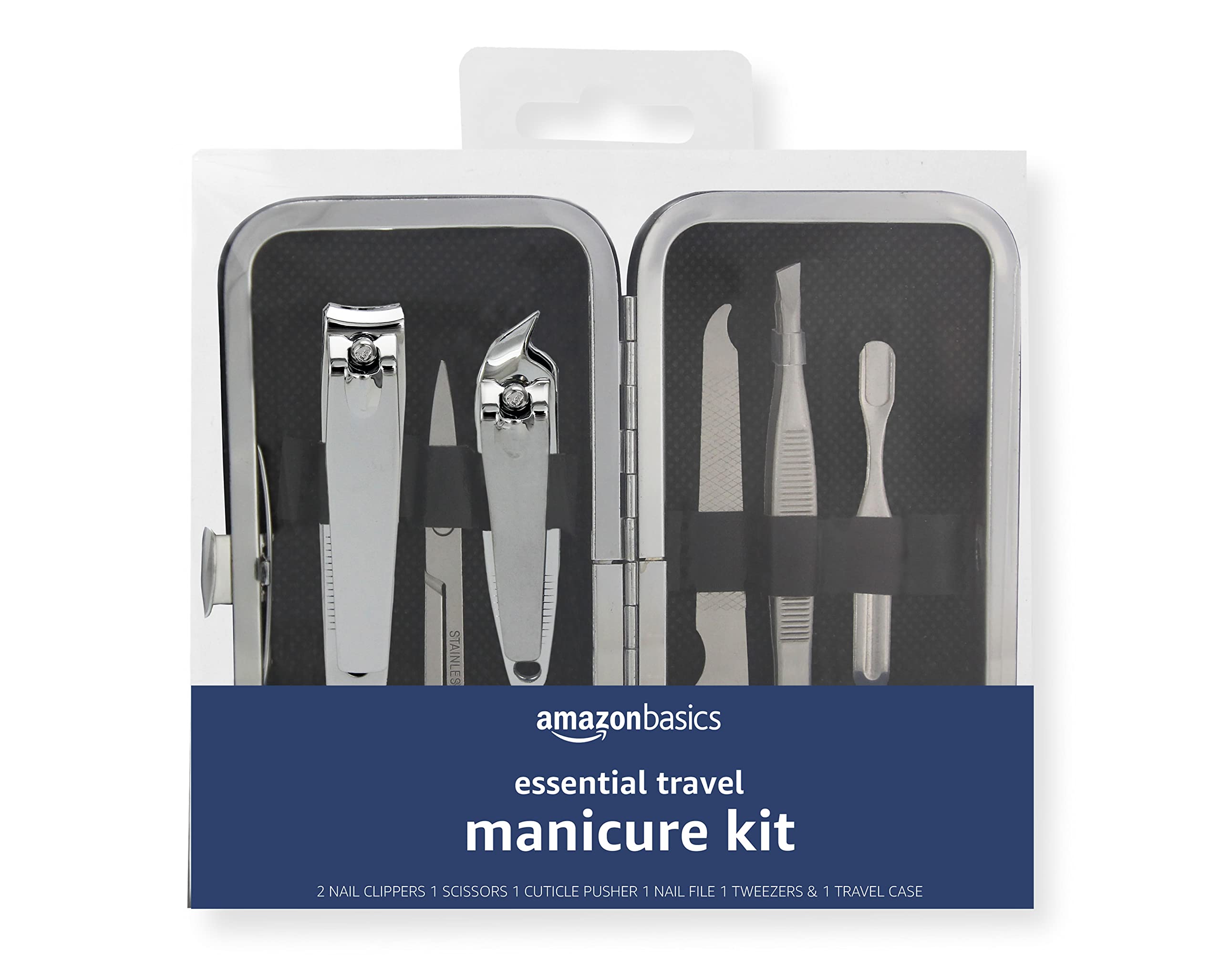 AmazonBasics Kit Manicure da Viaggio 6 Pezzi Custodia