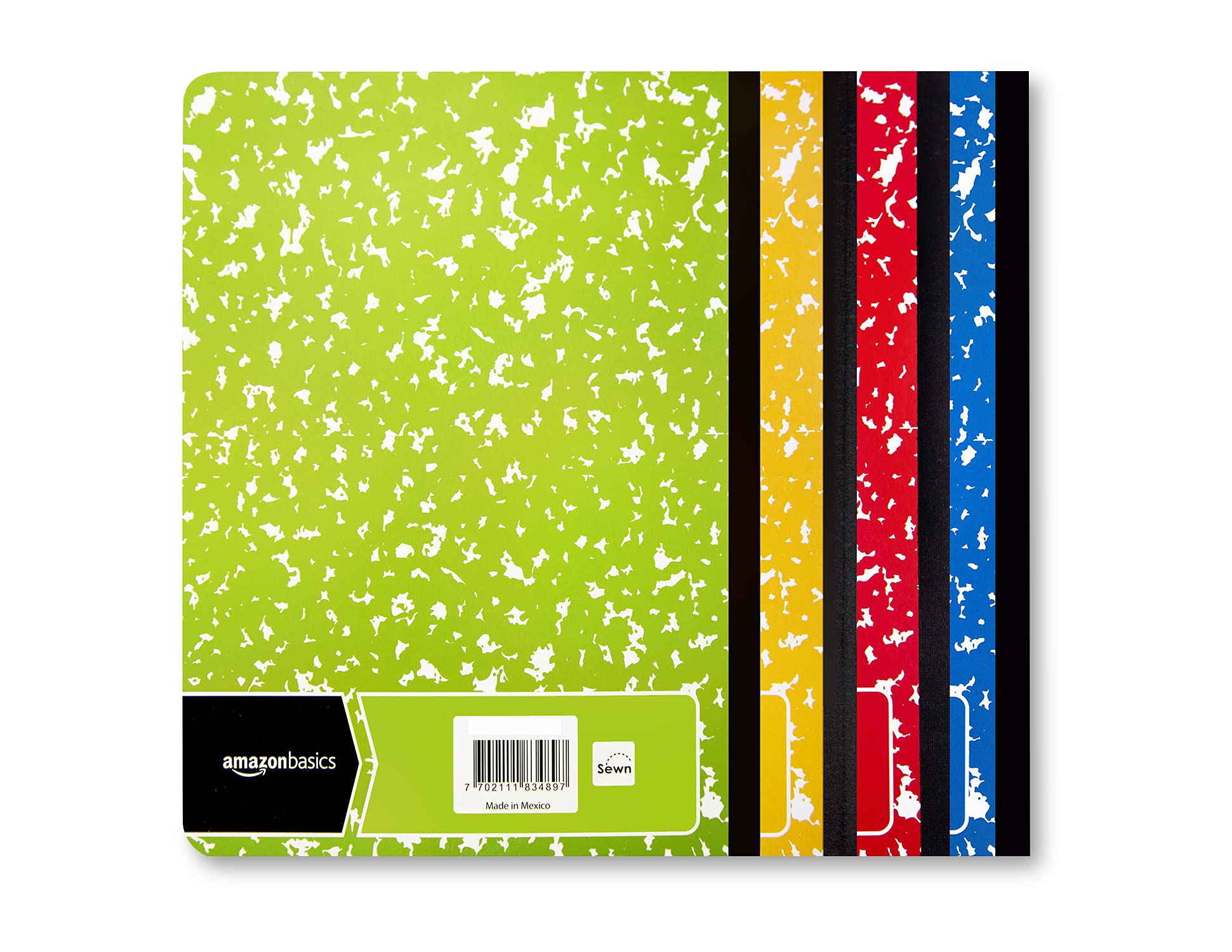 Amazon Basics College Quaderno a Righe 100 Fogli 4pz Marmo
