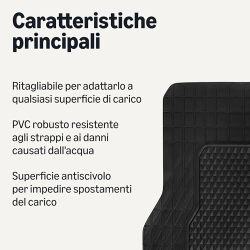Amazon Basics tappetino bagagliaio PVC nero 132,8x94,5 cm