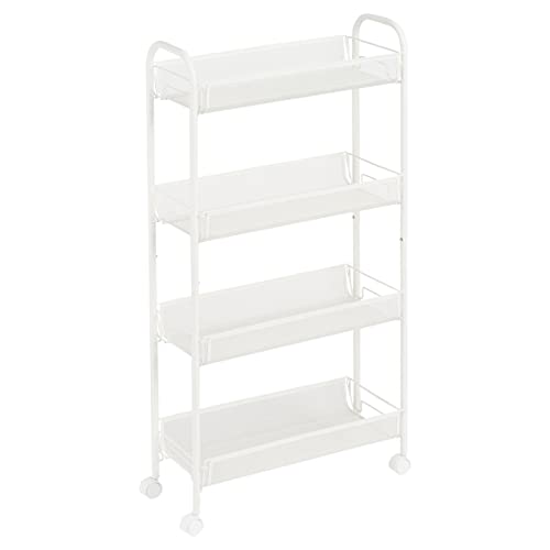 Amazon Basics carrello metallo 4 ripiani bianco rete