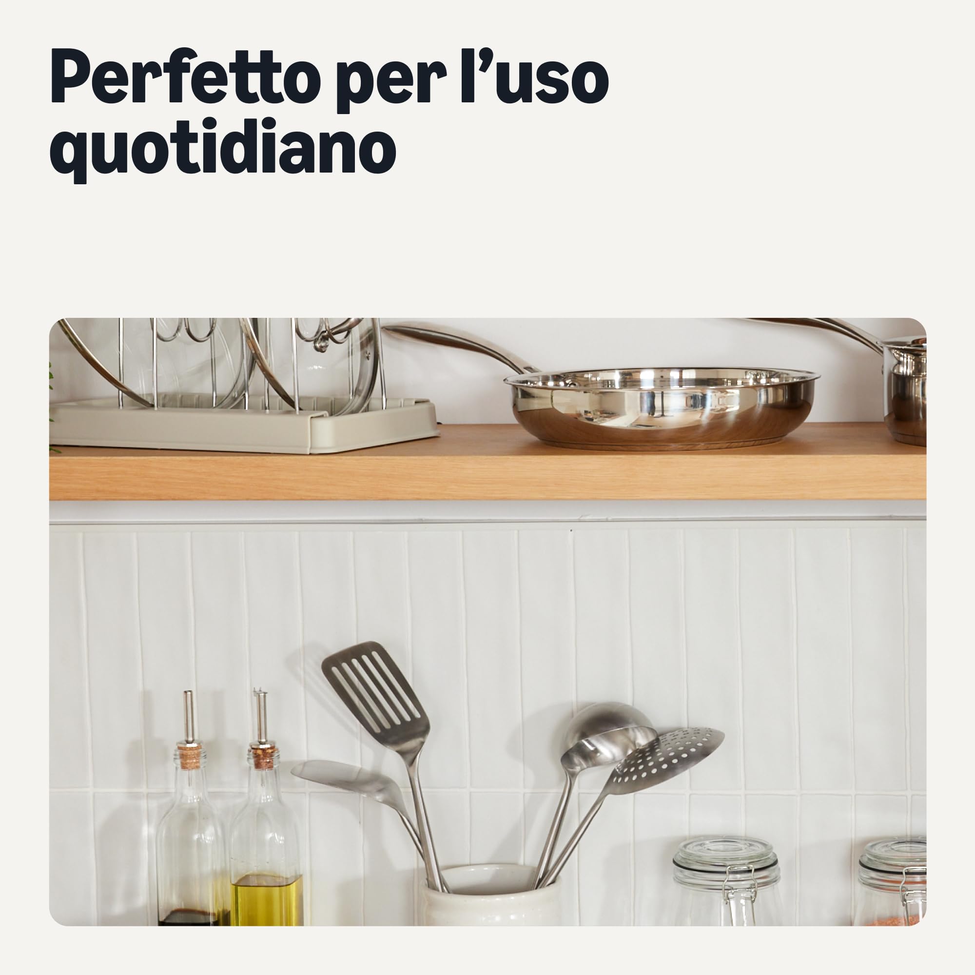 Amazon Basics Set Utensili Cucina Acciaio 4 Pezzi