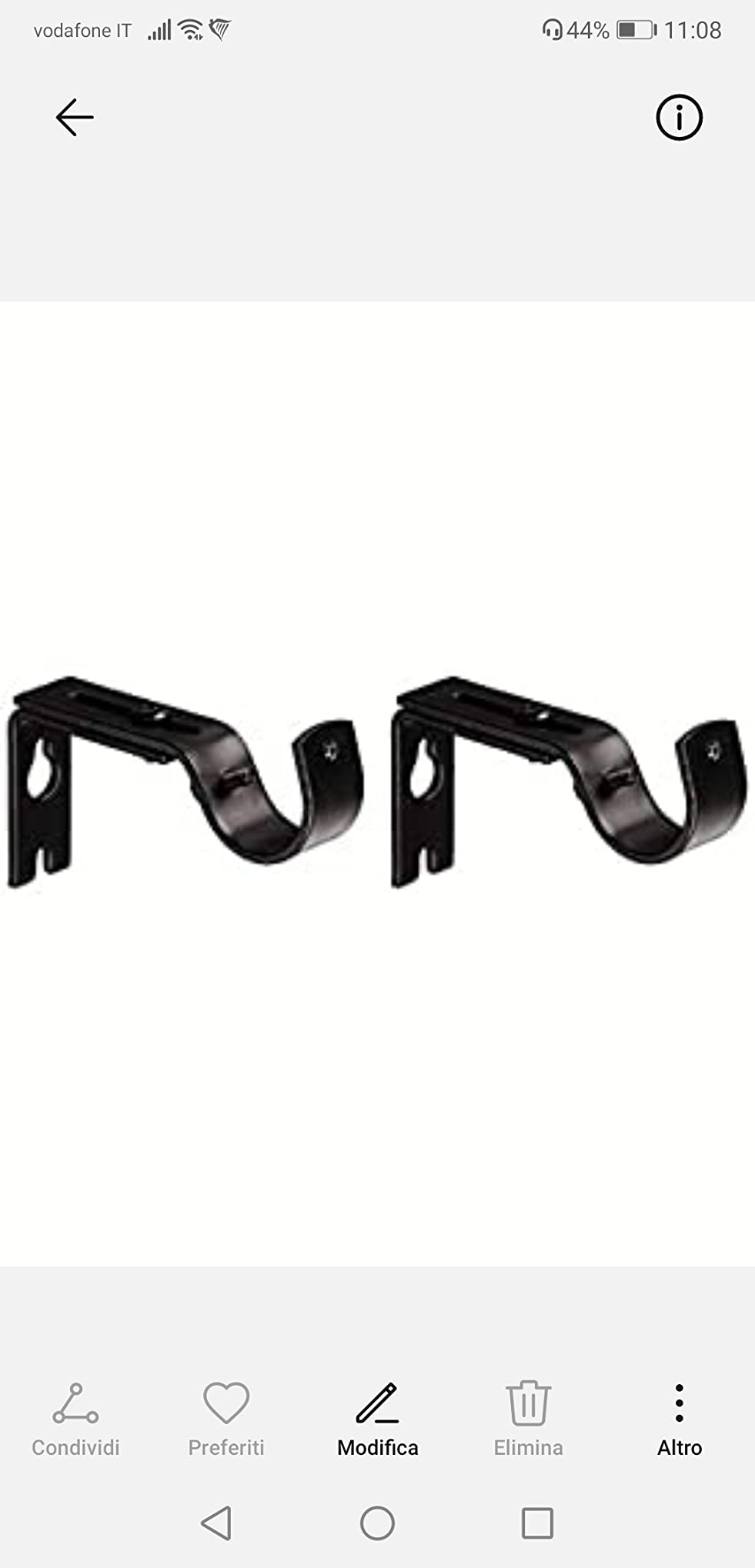 Amazon Basics Supporti Bastone Tenda Regolabili Set da 2 Neri Acciaio