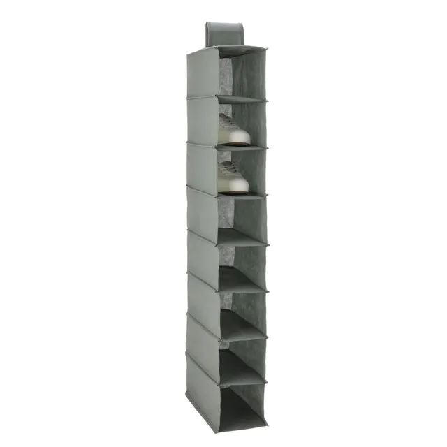 AmazonBasics Scarpiera Appesa 8 Ripiani Tessuto Grigio Scuro