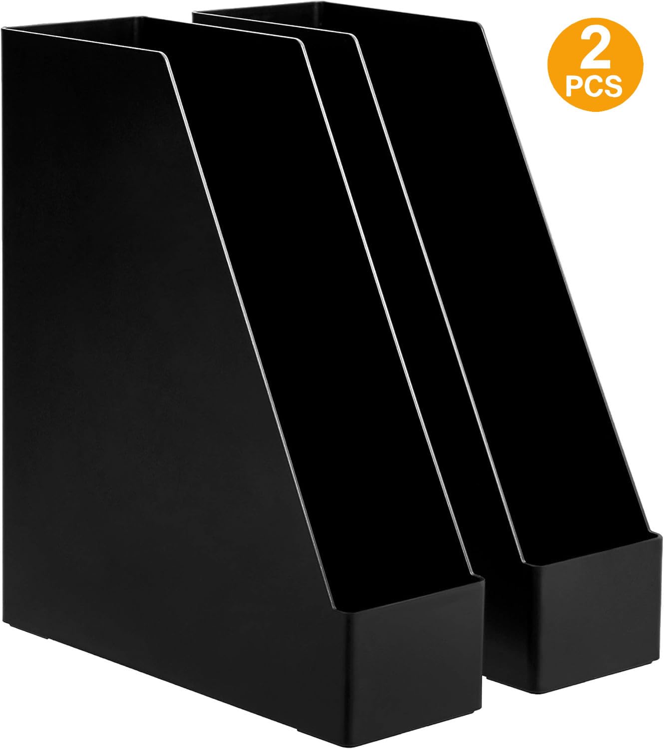 Amazon Basics Portariviste Verticale Nero 2 Pezzi Plastica