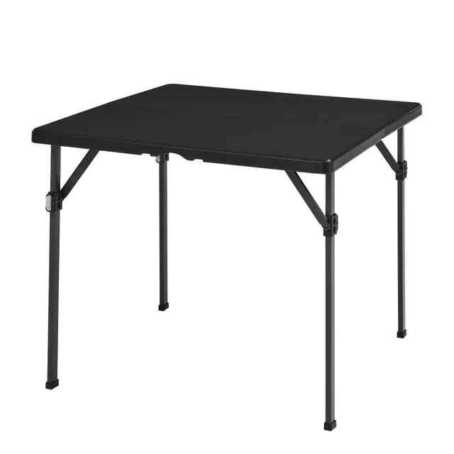 Amazon Basics Tavolo Pieghevole Nero 86x86 con Maniglia
