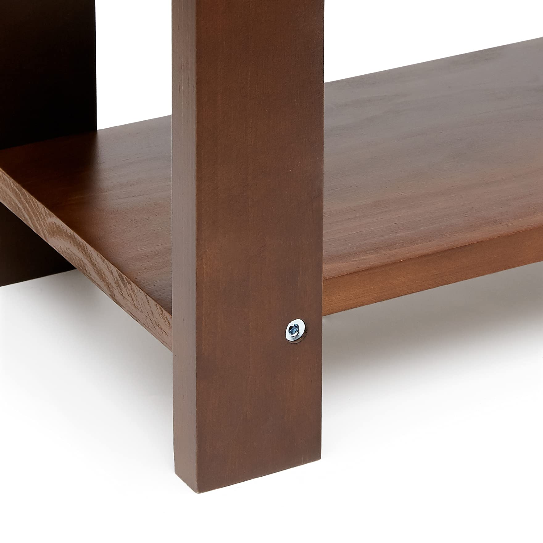 Amazon Basics Panca Portascarpe Pino 3 Livelli Espresso 70 cm