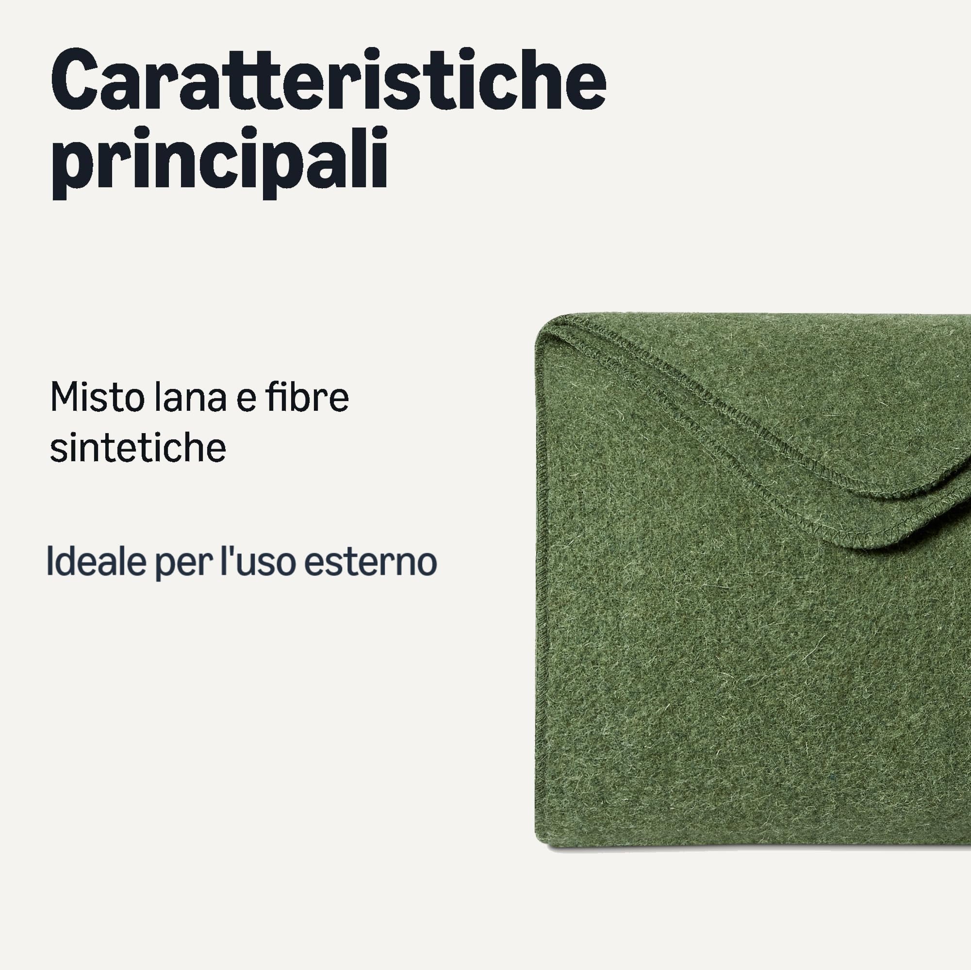 Amazon Basics Coperta Campeggio Lana Verde Oliva da Esterno