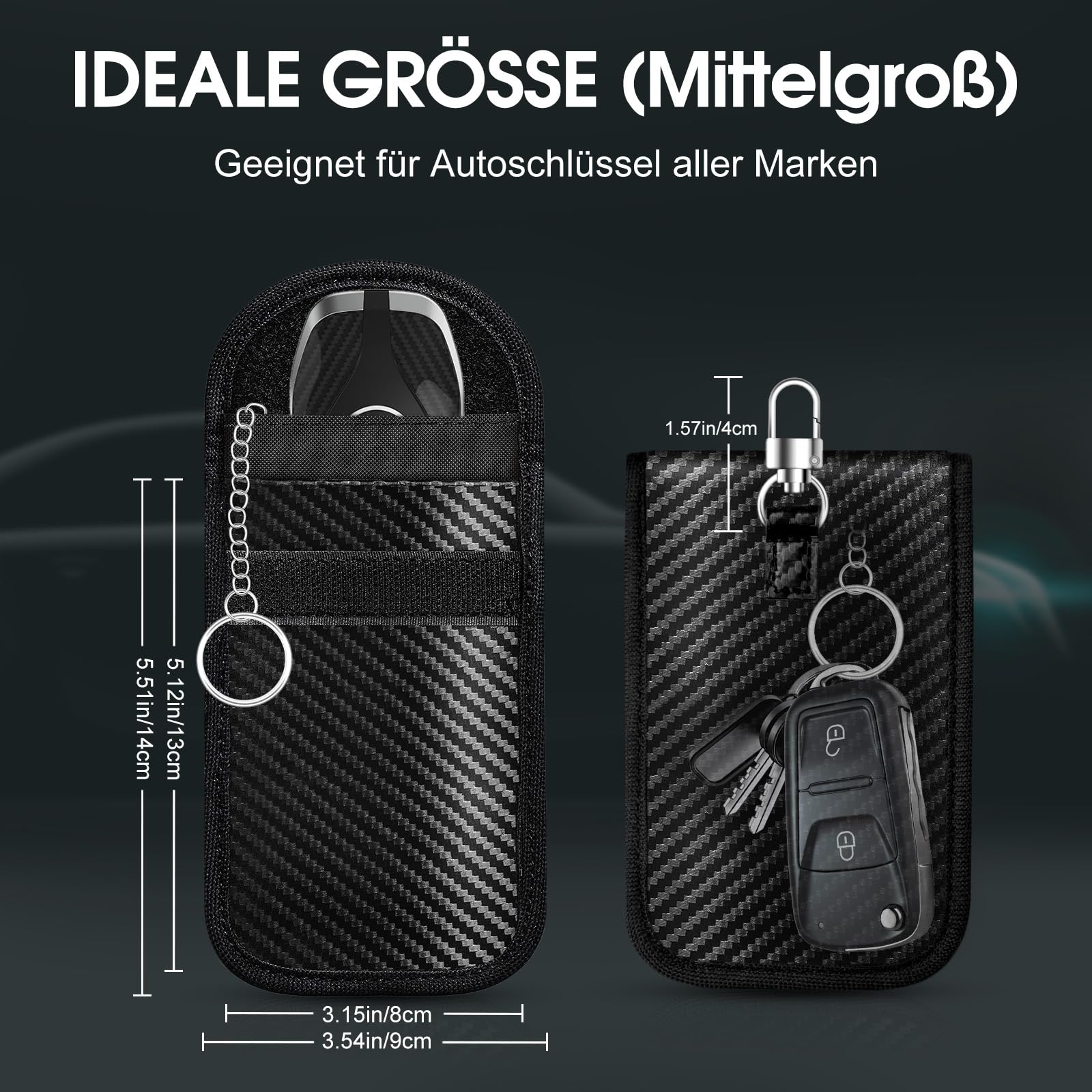 RealPlus protezione keyless go custodia Faraday 14x9 cm 2 pz