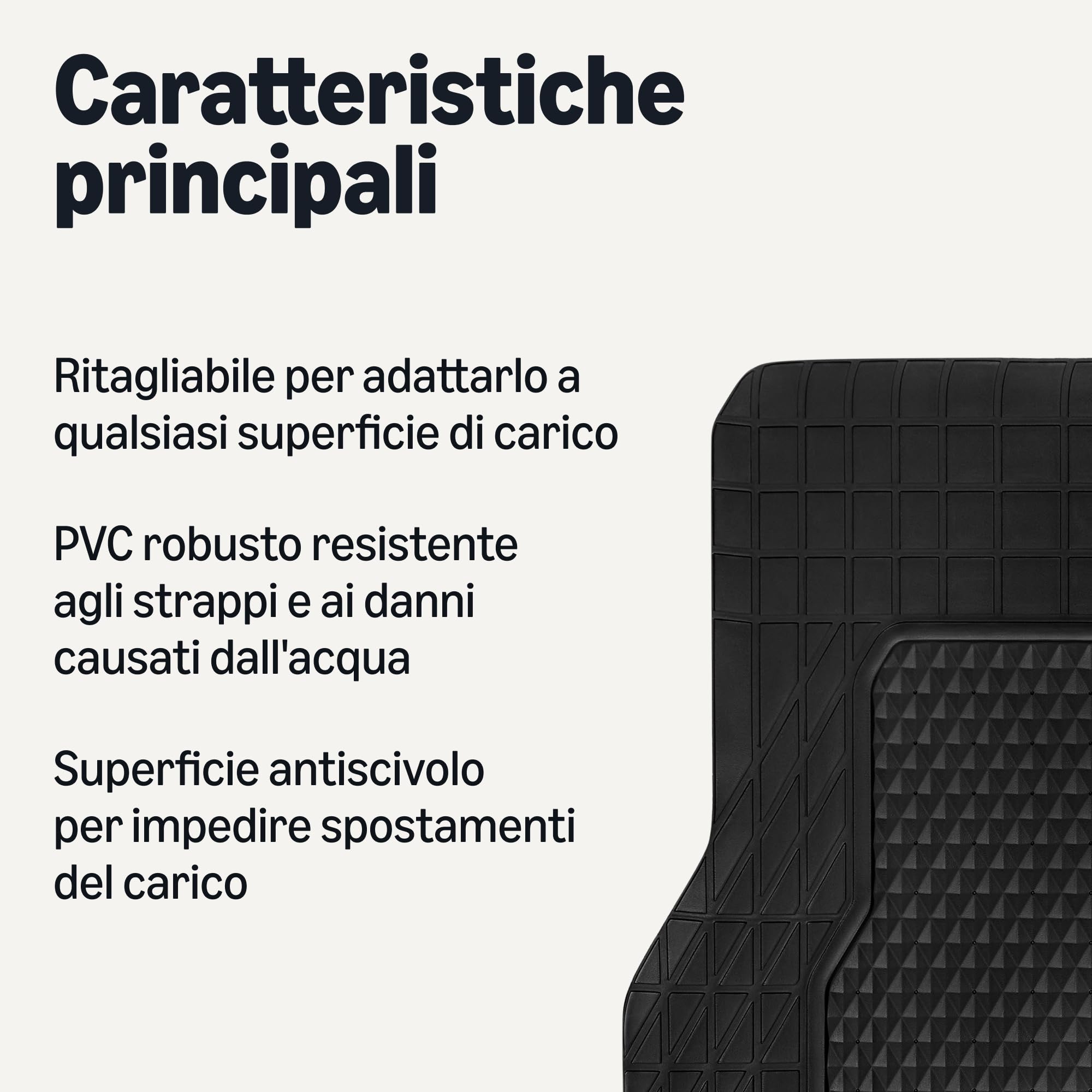 Amazon Basics tappetino bagagliaio PVC nero 132,8x94,5 cm