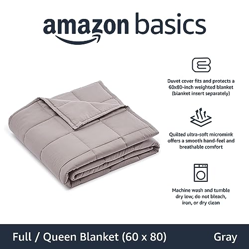 AmazonBasics Coperta Ponderata Cotone 5,4 kg 150x200 Grigio