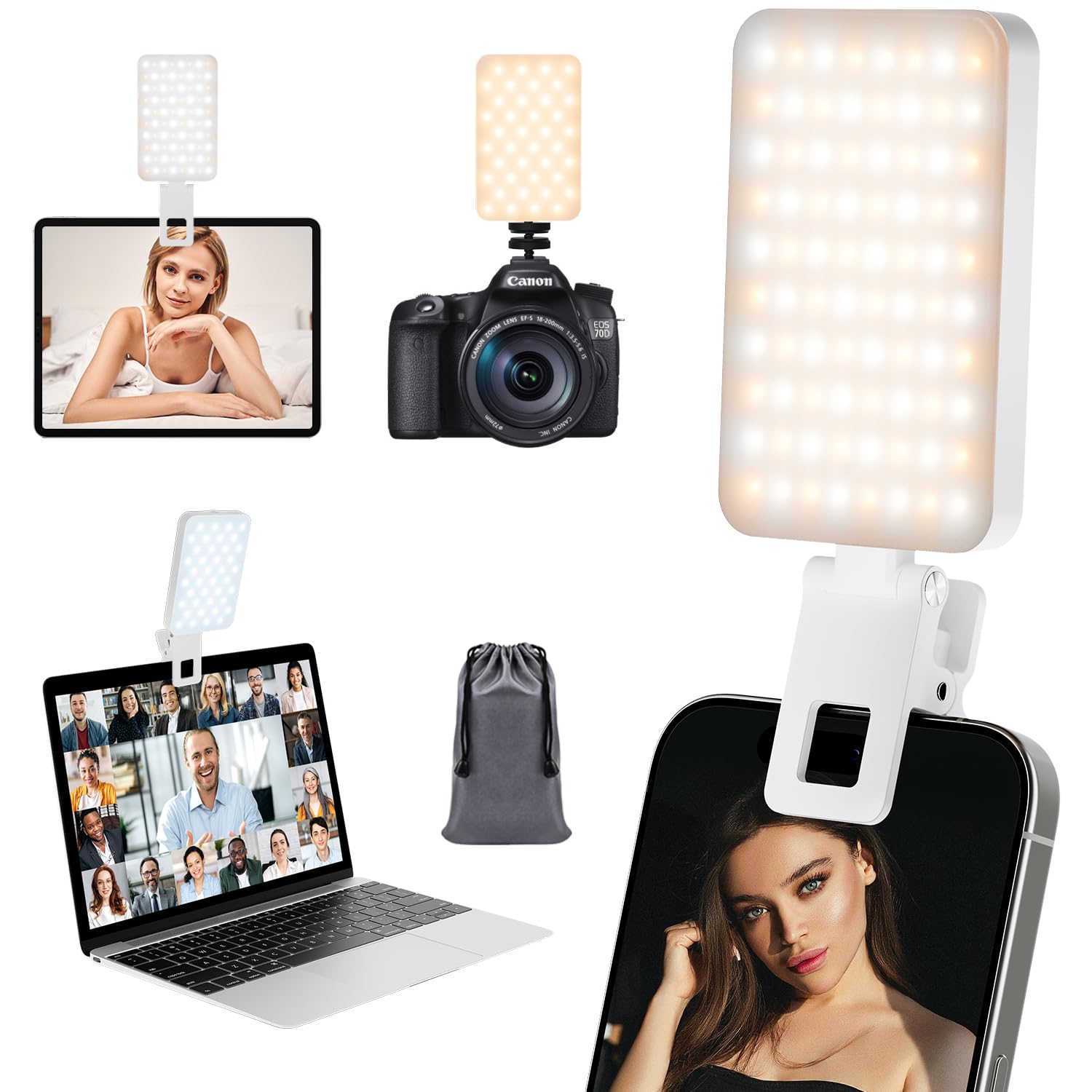 RealPlus Luce Selfie Clip 80 LED Nero 2000mAh