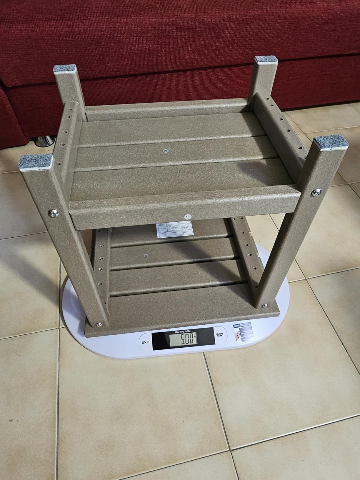 Amazon Basics Tavolino da Esterno Grigio 42x32x42 cm Acciaio