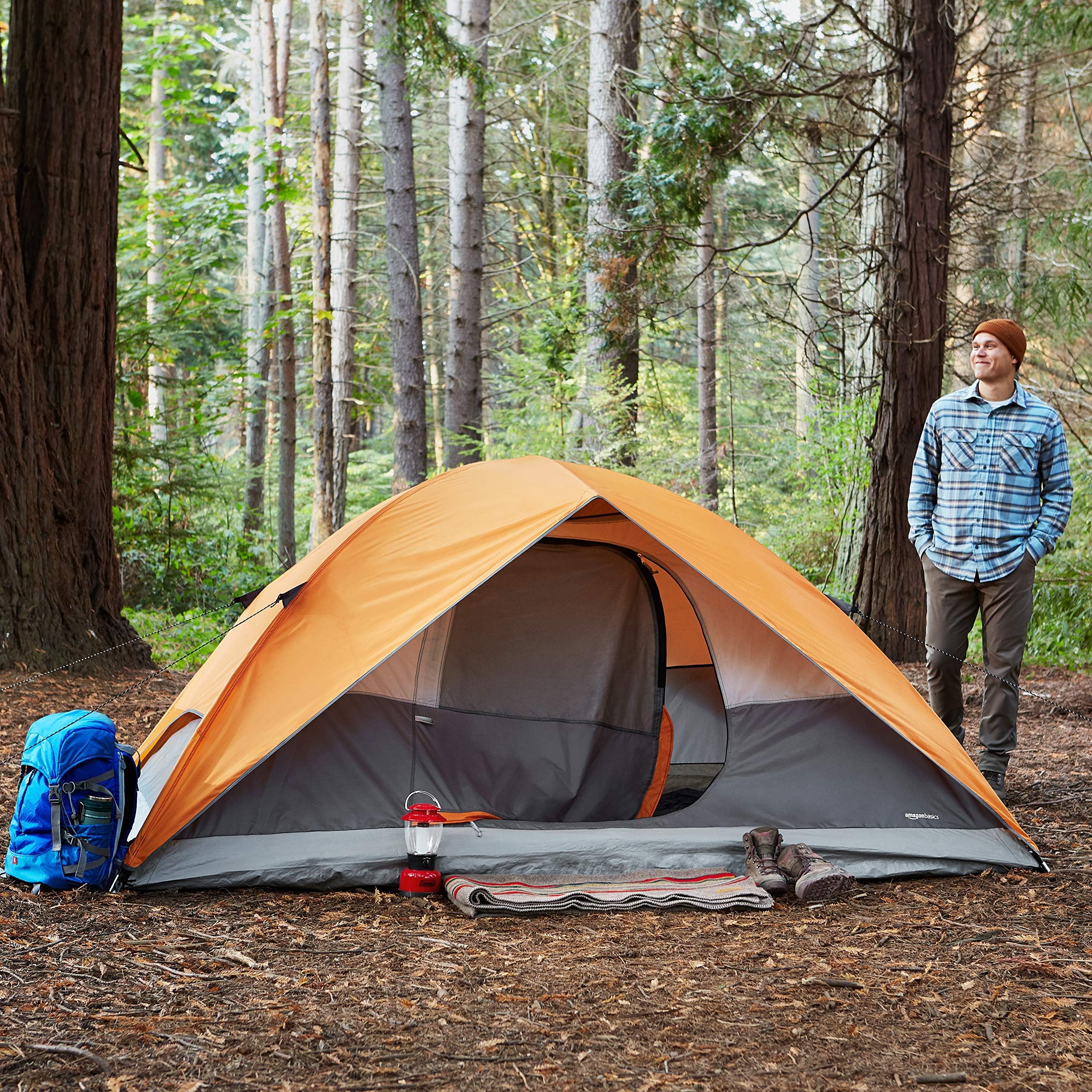 AmazonBasics Tenda Campeggio Cupola 4 Persone Impermeabile