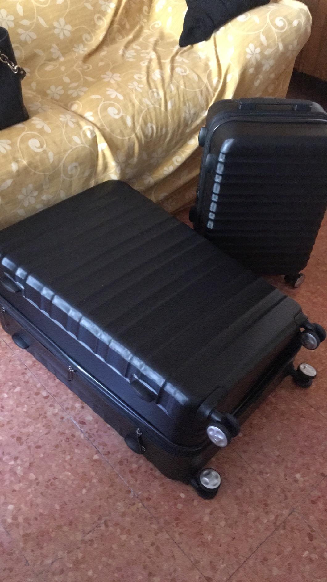 Amazon Basics Set 2 Trolley Rigidi 55+78 cm Nero TSA