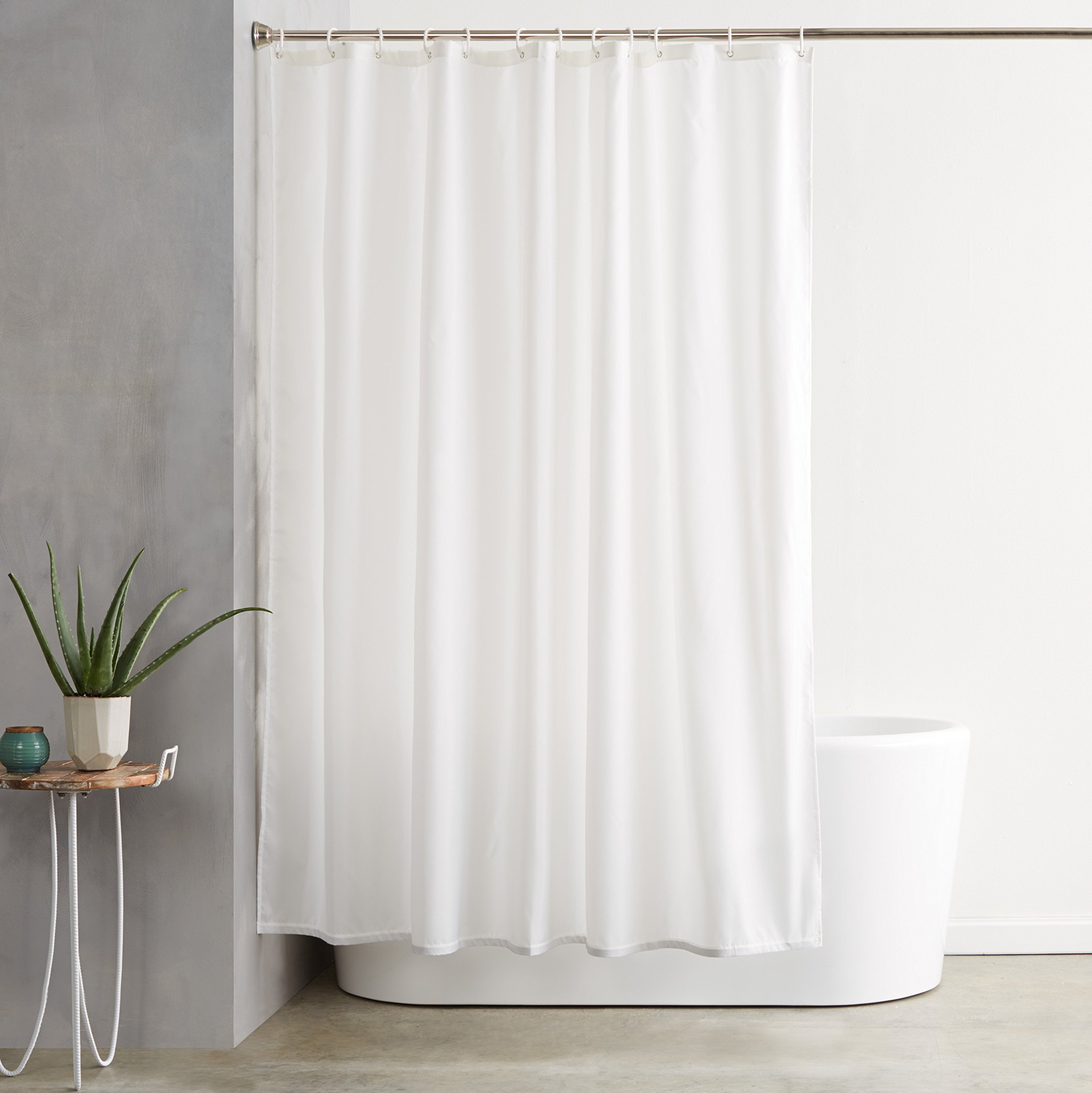 Amazon Basics tenda doccia tessuto bianca 183x183 cm antimuffa