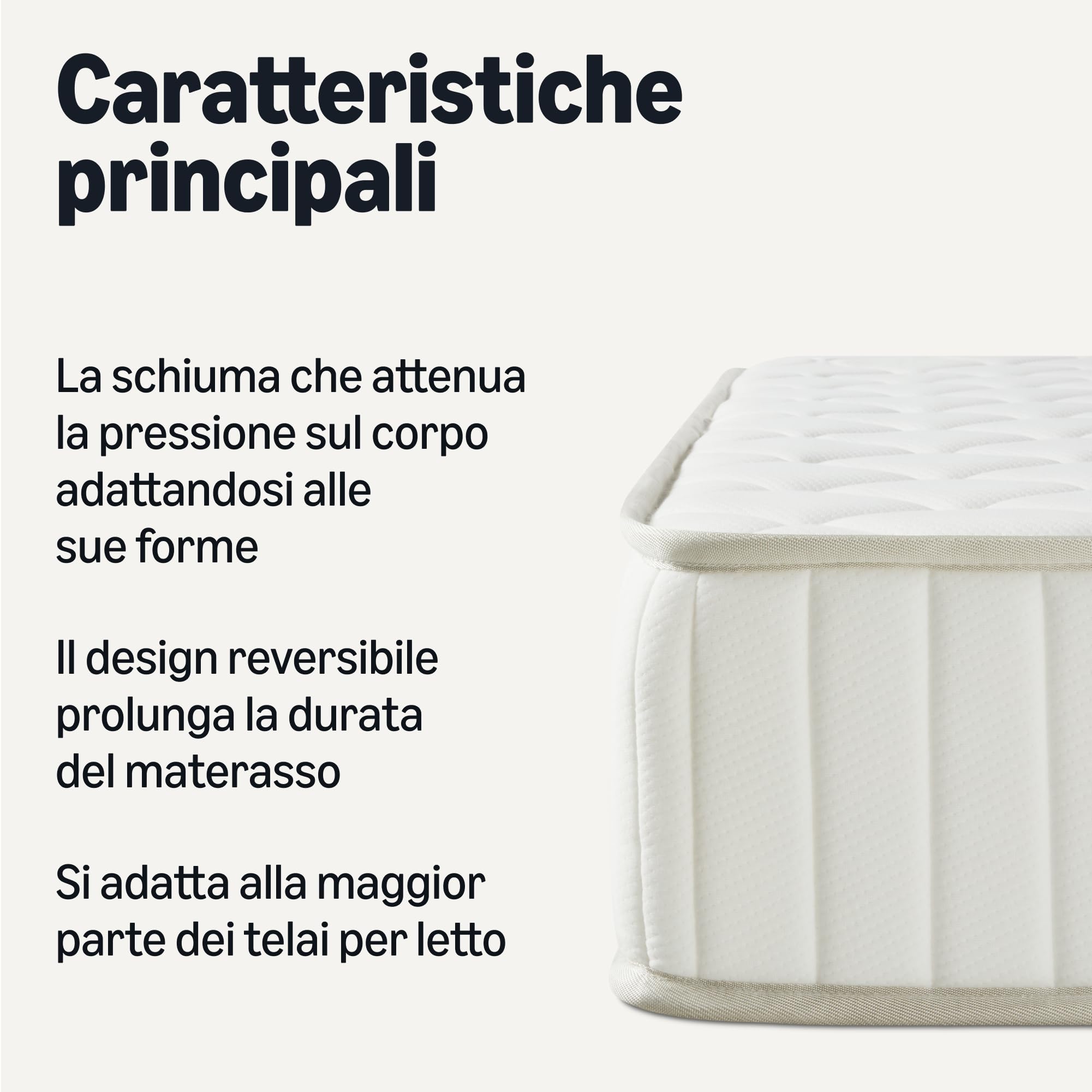 AmazonBasics Materasso Memory Foam 90x190 H3 20cm