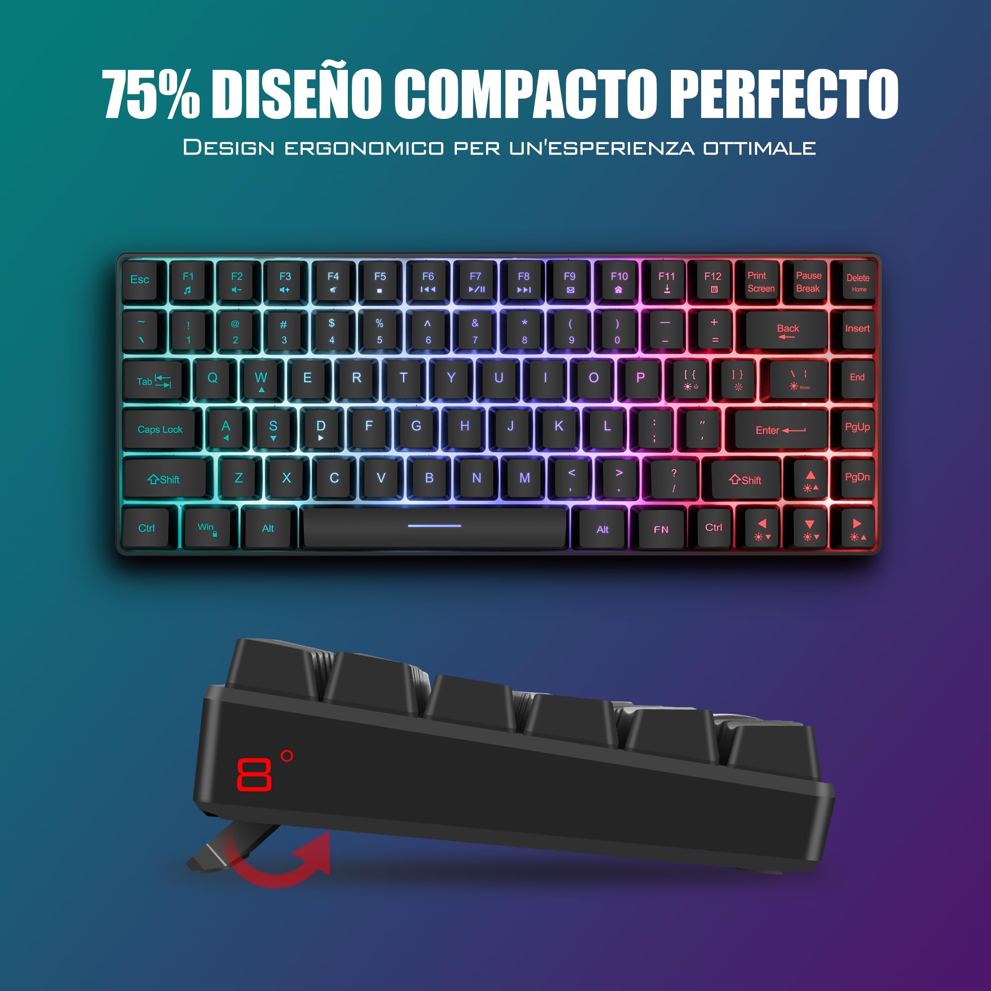 RedThunder K84 combo tastiera mouse wireless gaming RGB