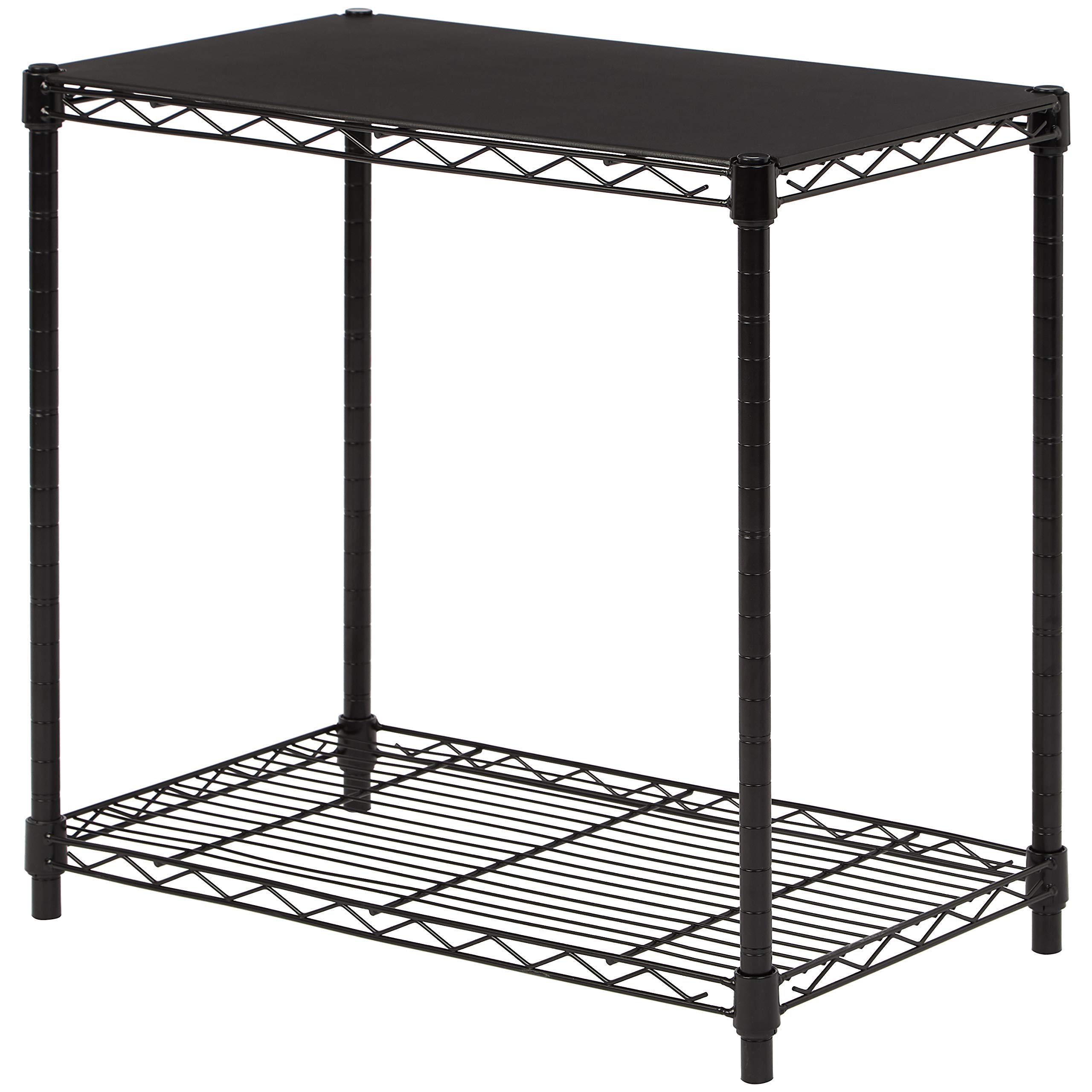 AmazonBasics Scaffale Impilabile 2 Ripiani Nero Metallo
