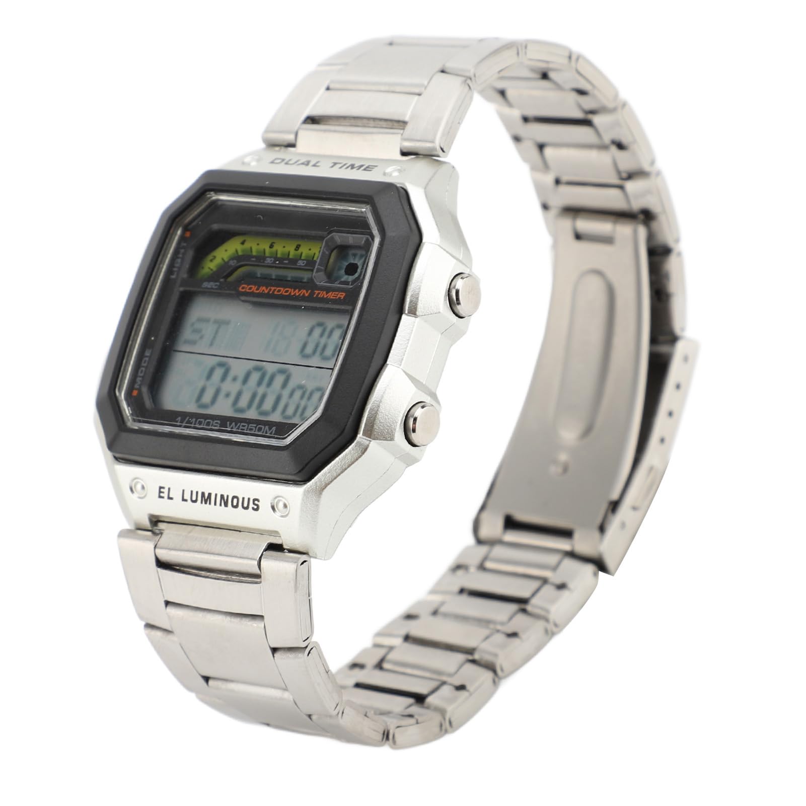Elprico Orologio Sportivo Digitale Acciaio Argento
