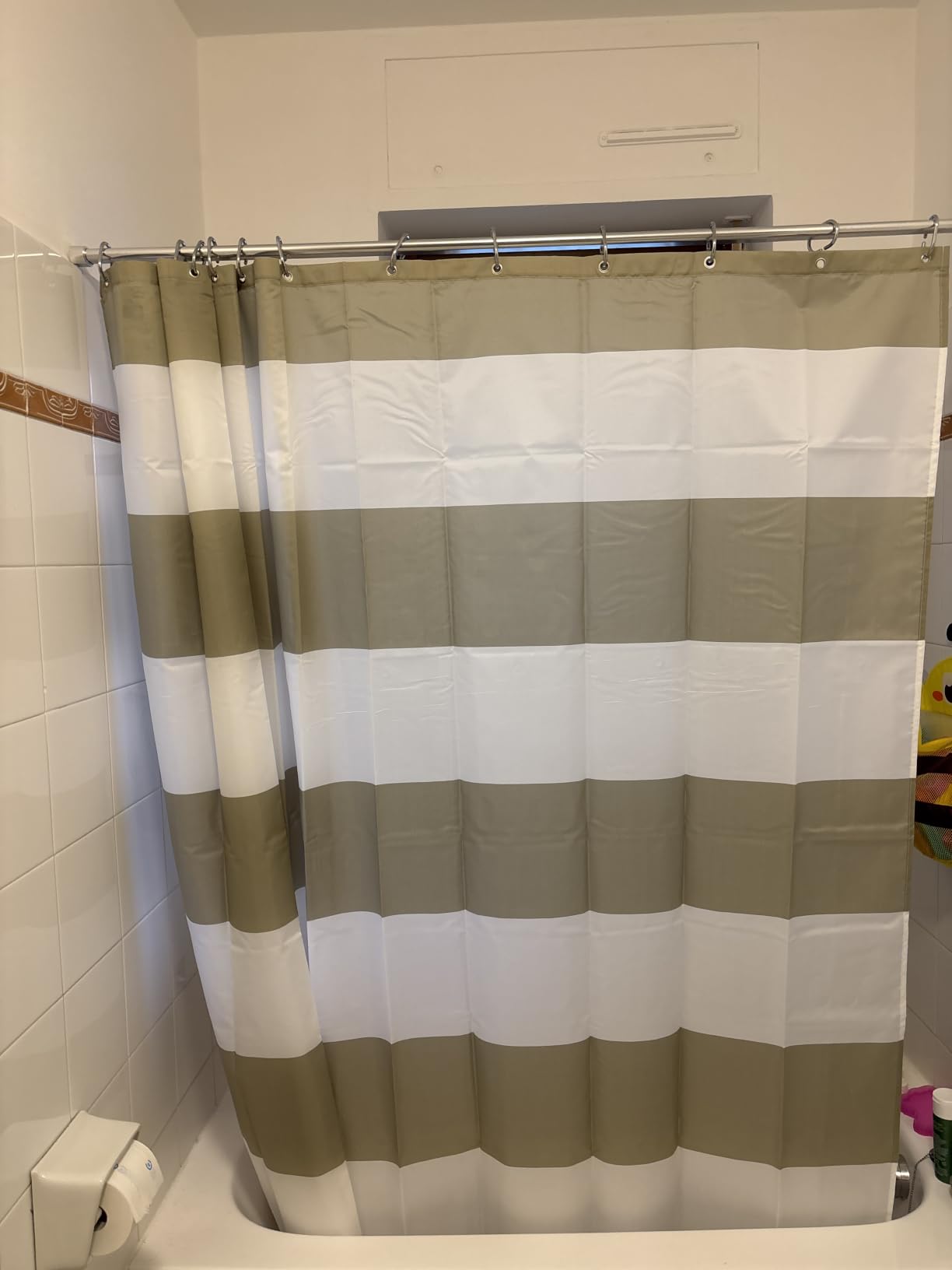 Amazon Basics tenda doccia tessuto bianca 183x183 cm antimuffa