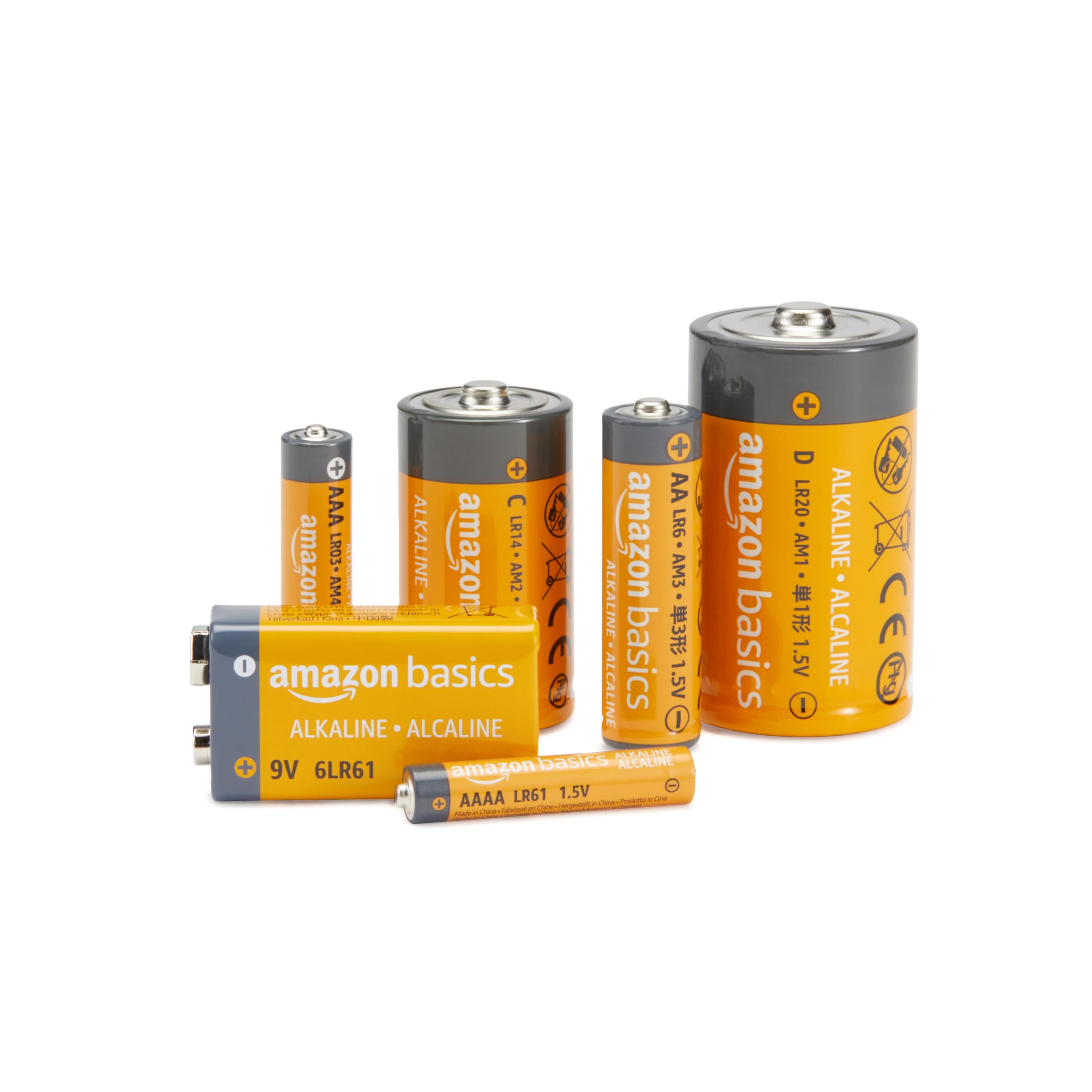 Amazon Basics Batterie Alcaline 9V 8 Pezzi Lunga Durata