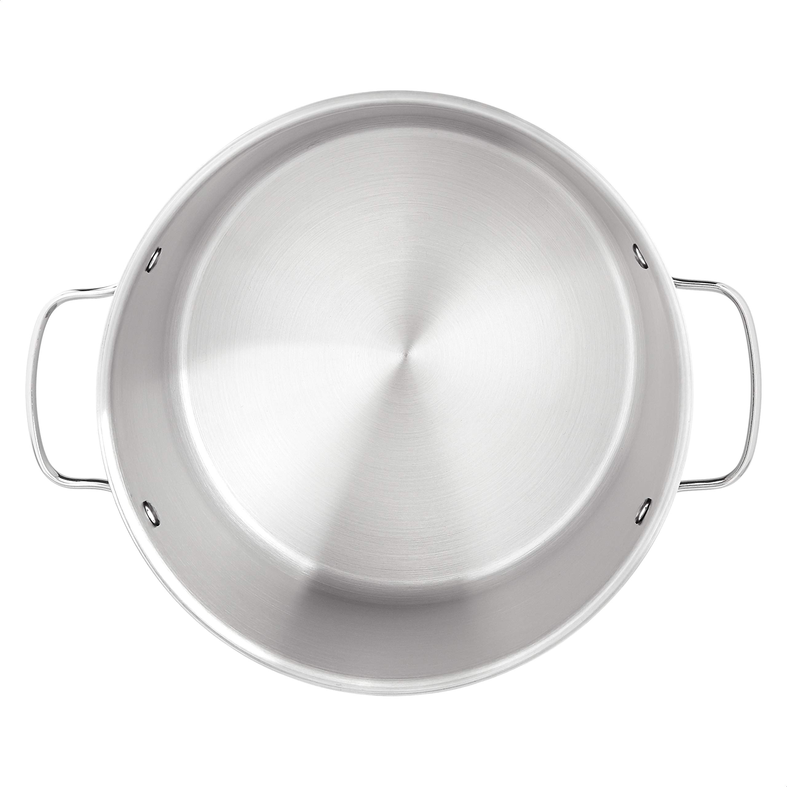 Amazon Basics Pentolone Acciaio Inox 7,6 L con Coperchio Vetro