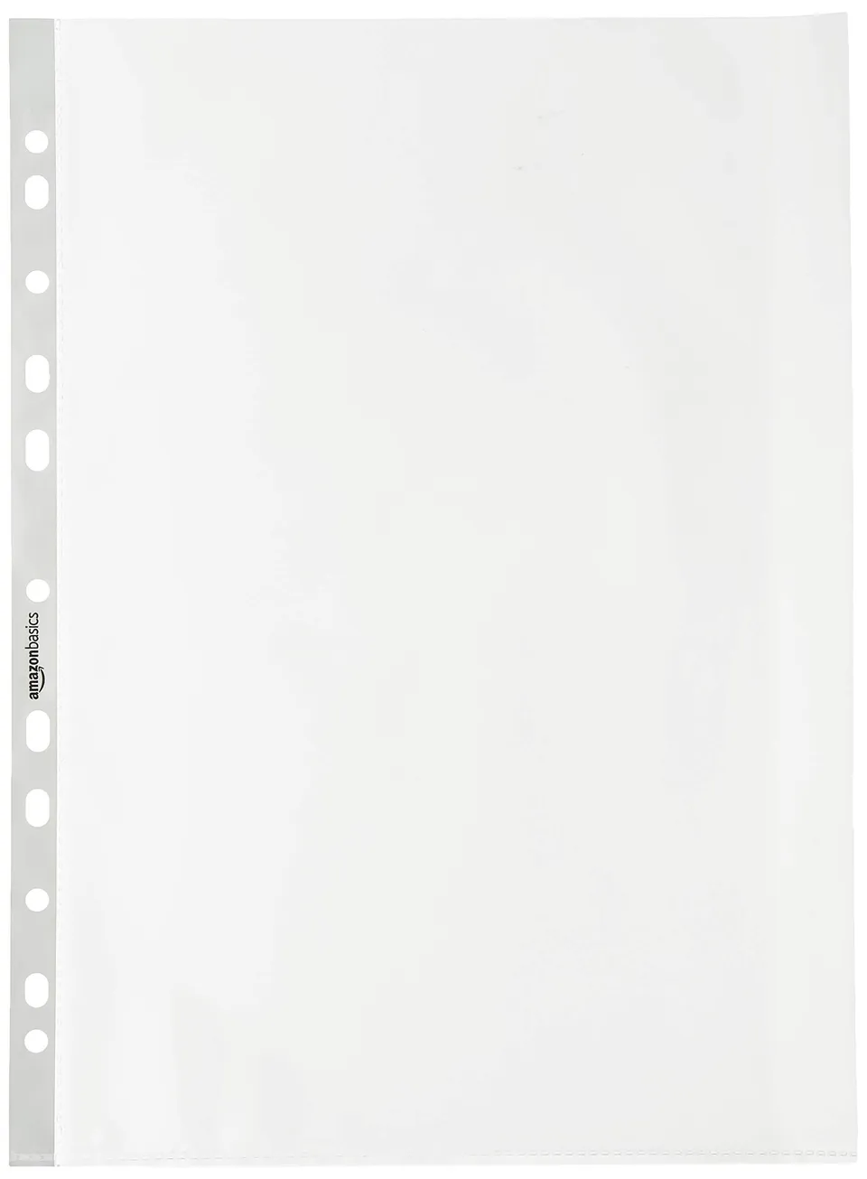 AmazonBasics Buste Forate A4 80 Micron 100 Pezzi Antiriflesso