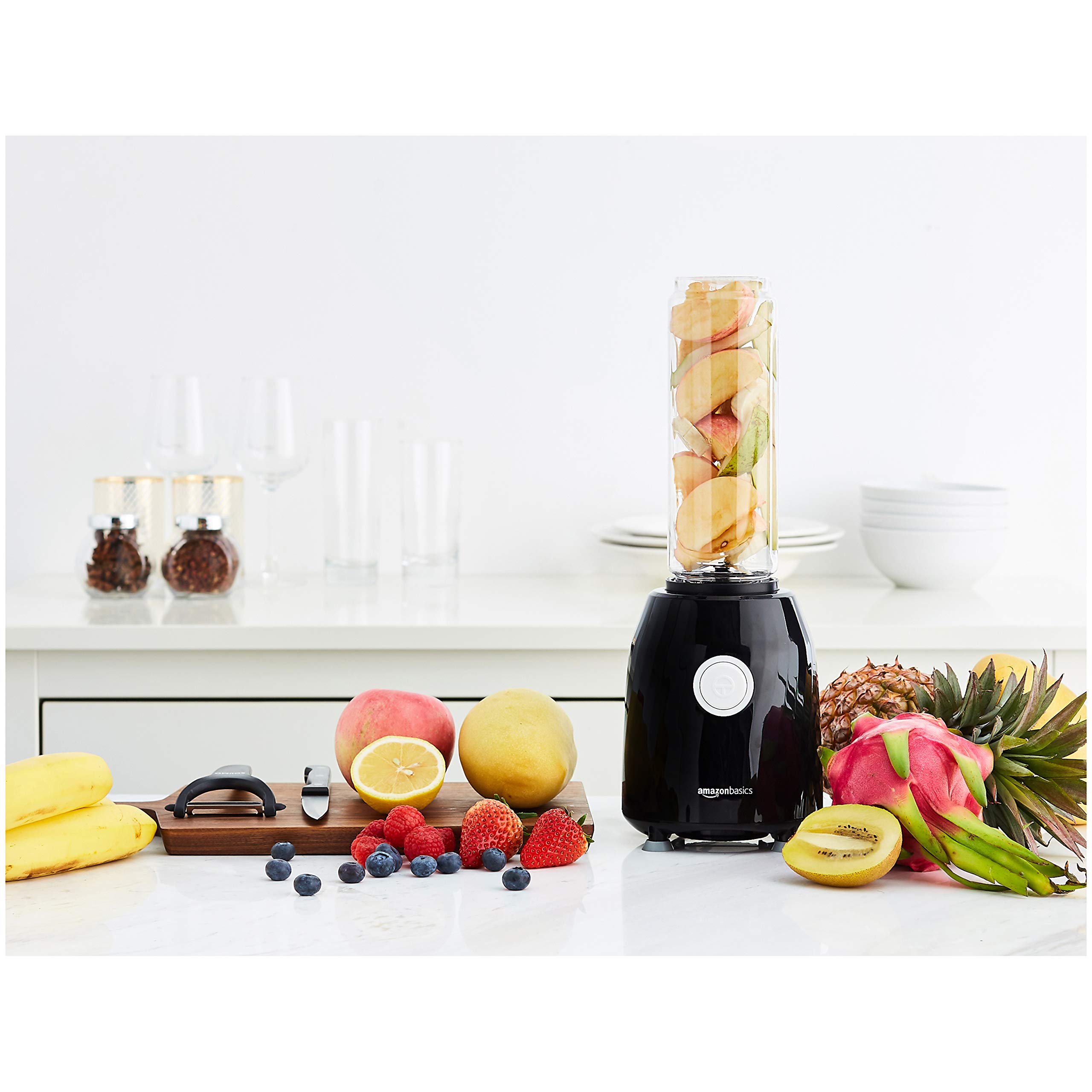 AmazonBasics Blend & Go Frullatore Smoothie Nero 600 ml