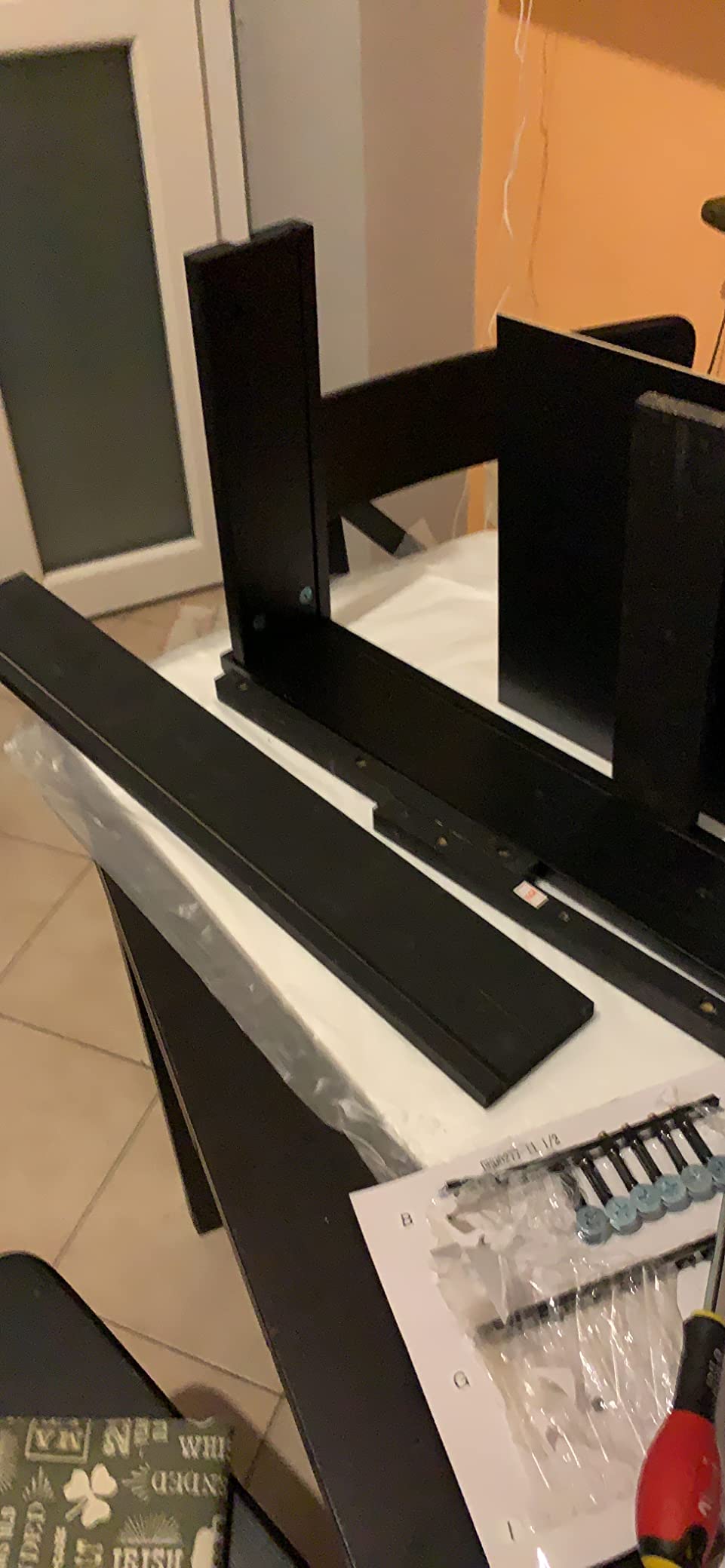 AmazonBasics Carrello Cucina con Ruote Ciliegio e Nero